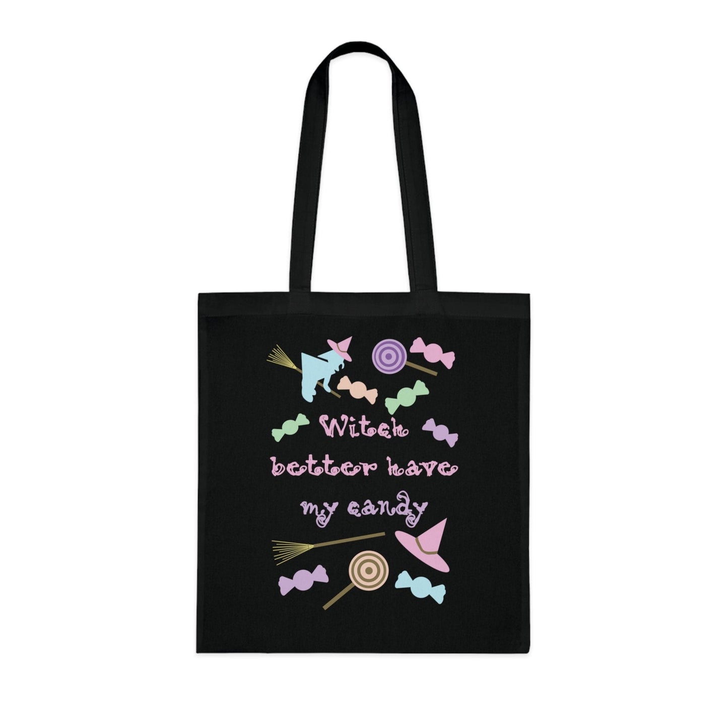 Printify Bags One size / Black Personalised Pastel Witch Candy Tote Bag