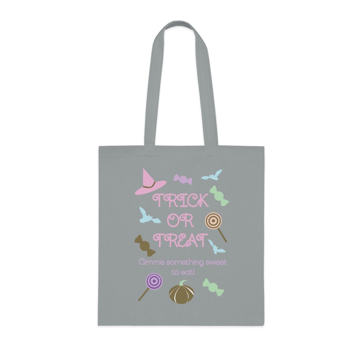 Printify Bags One size / Grey Personalised Pastel Trick or treat Cotton Tote
