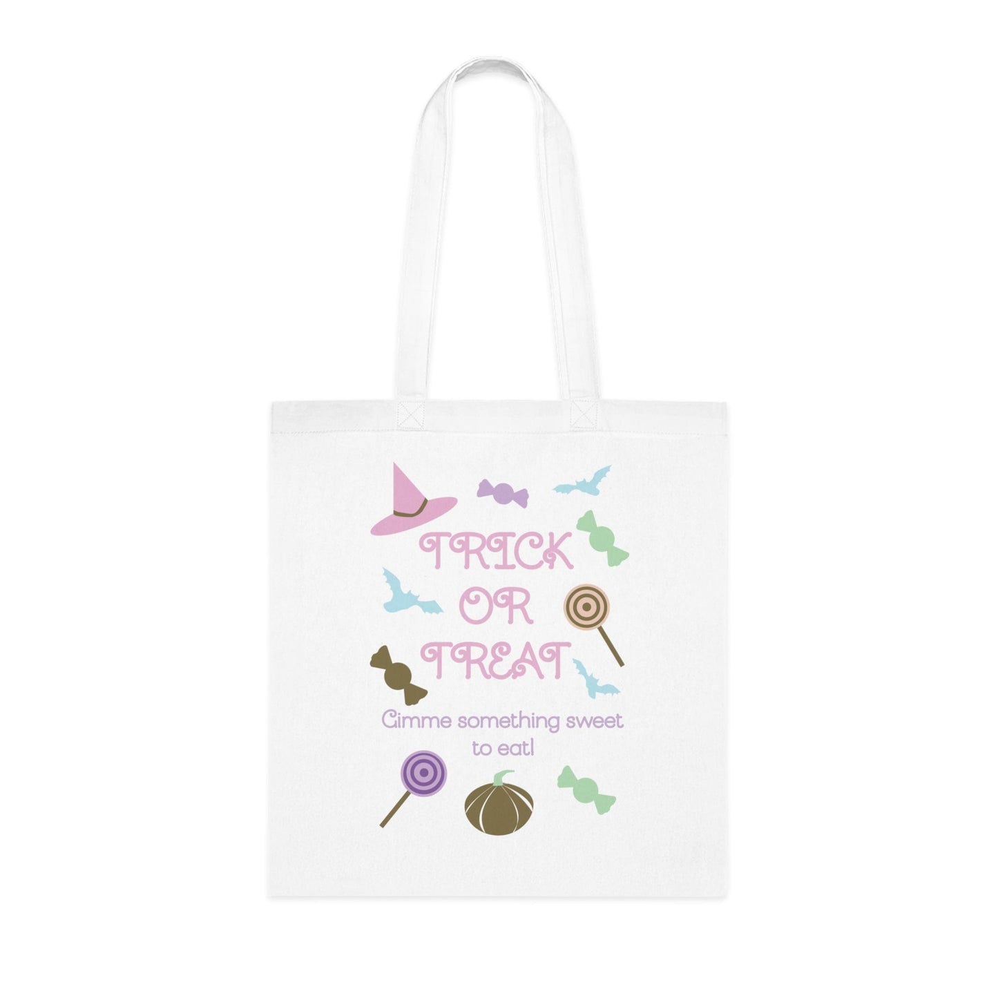 Printify Bags One size / White Personalised Pastel Trick or treat Cotton Tote