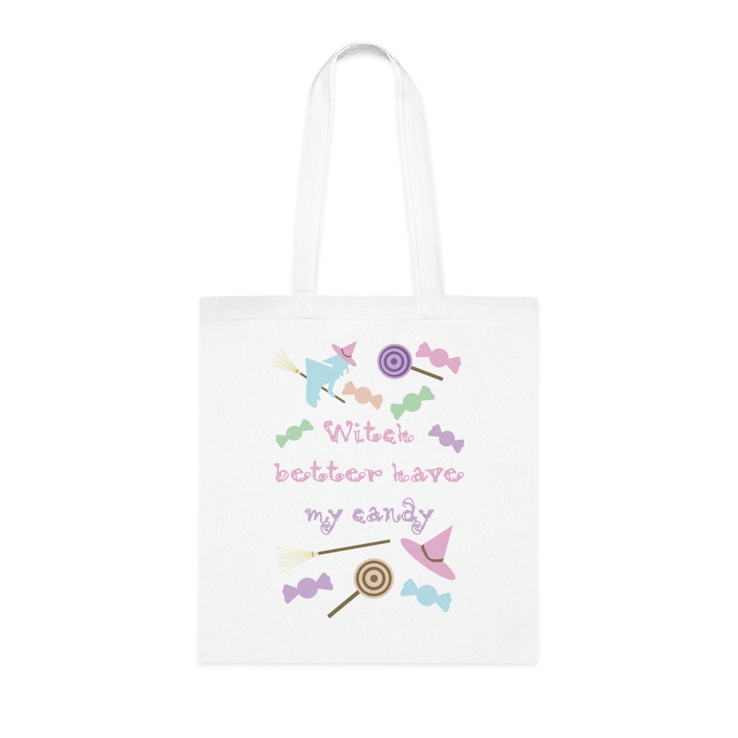 Printify Bags One size / White Personalised Pastel Witch Candy Tote Bag