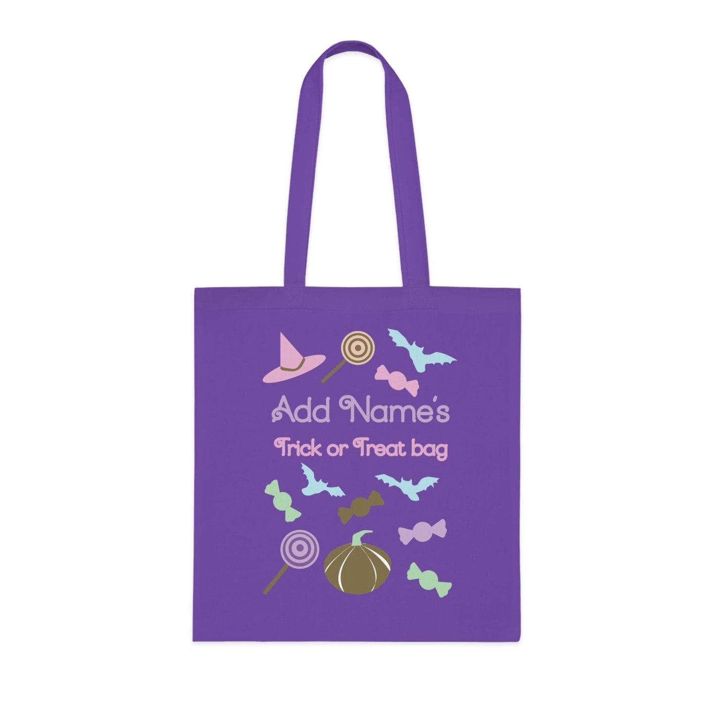 Printify Bags Personalised Pastel Trick or treat Cotton Tote