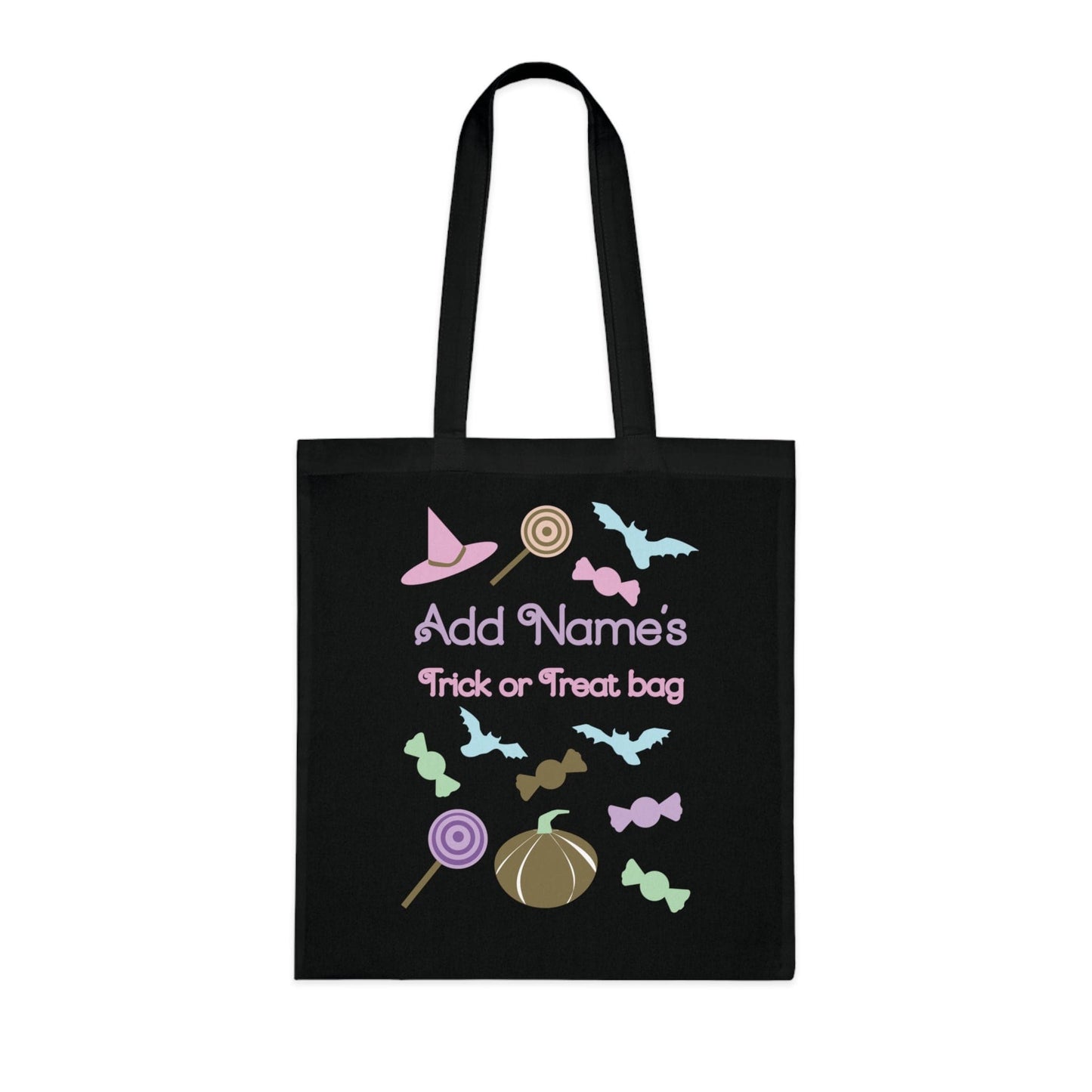 Printify Bags Personalised Pastel Trick or treat Cotton Tote