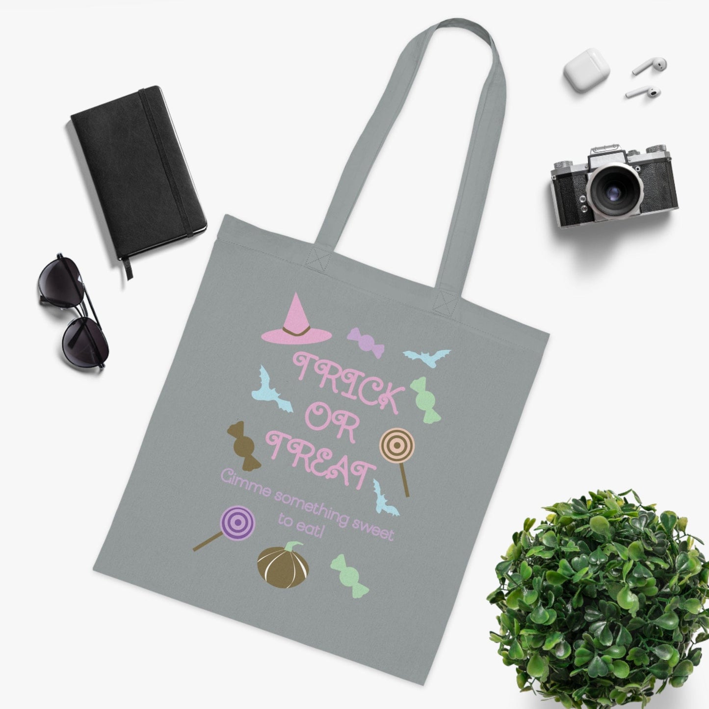 Printify Bags Personalised Pastel Trick or treat Cotton Tote