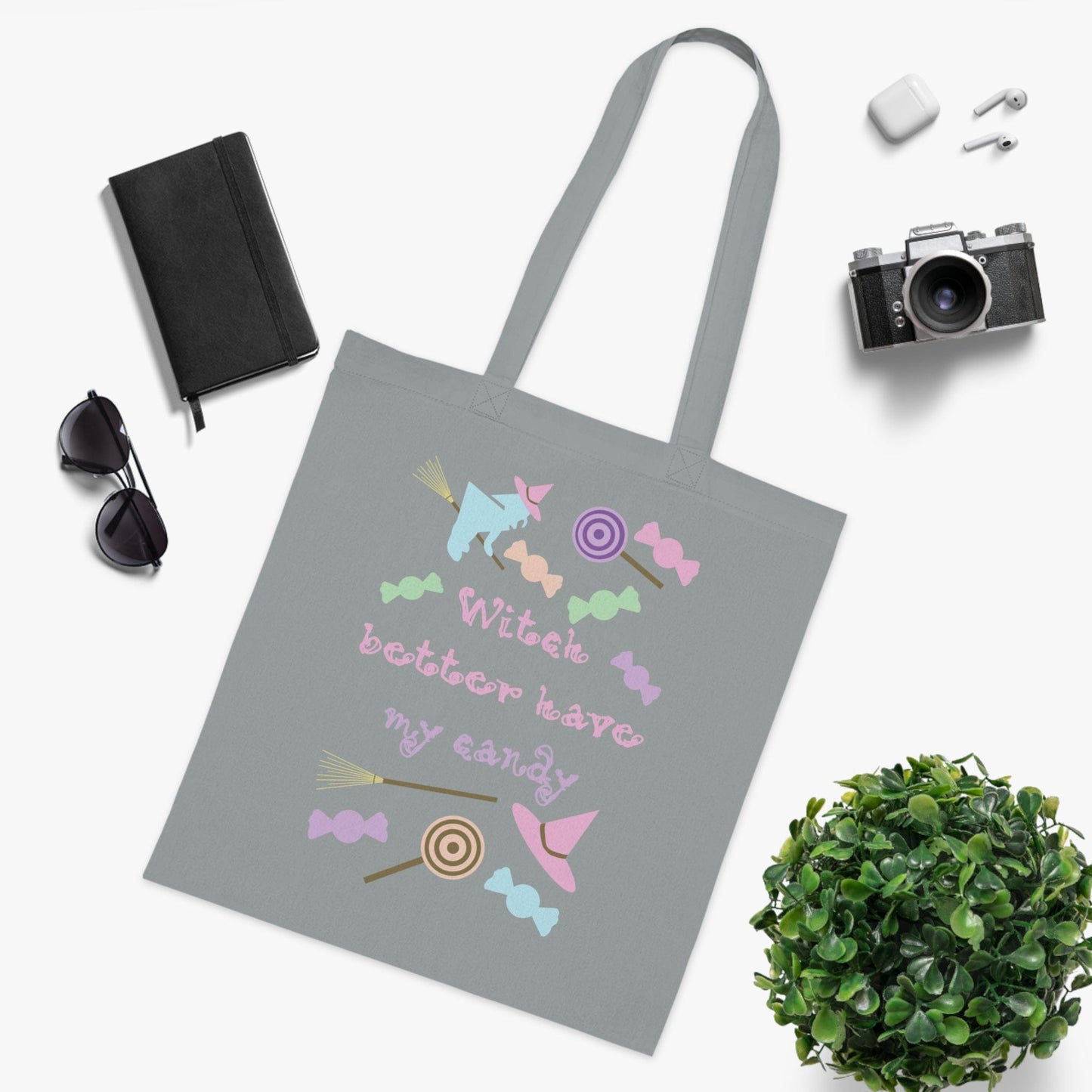 Printify Bags Personalised Pastel Witch Candy Tote Bag