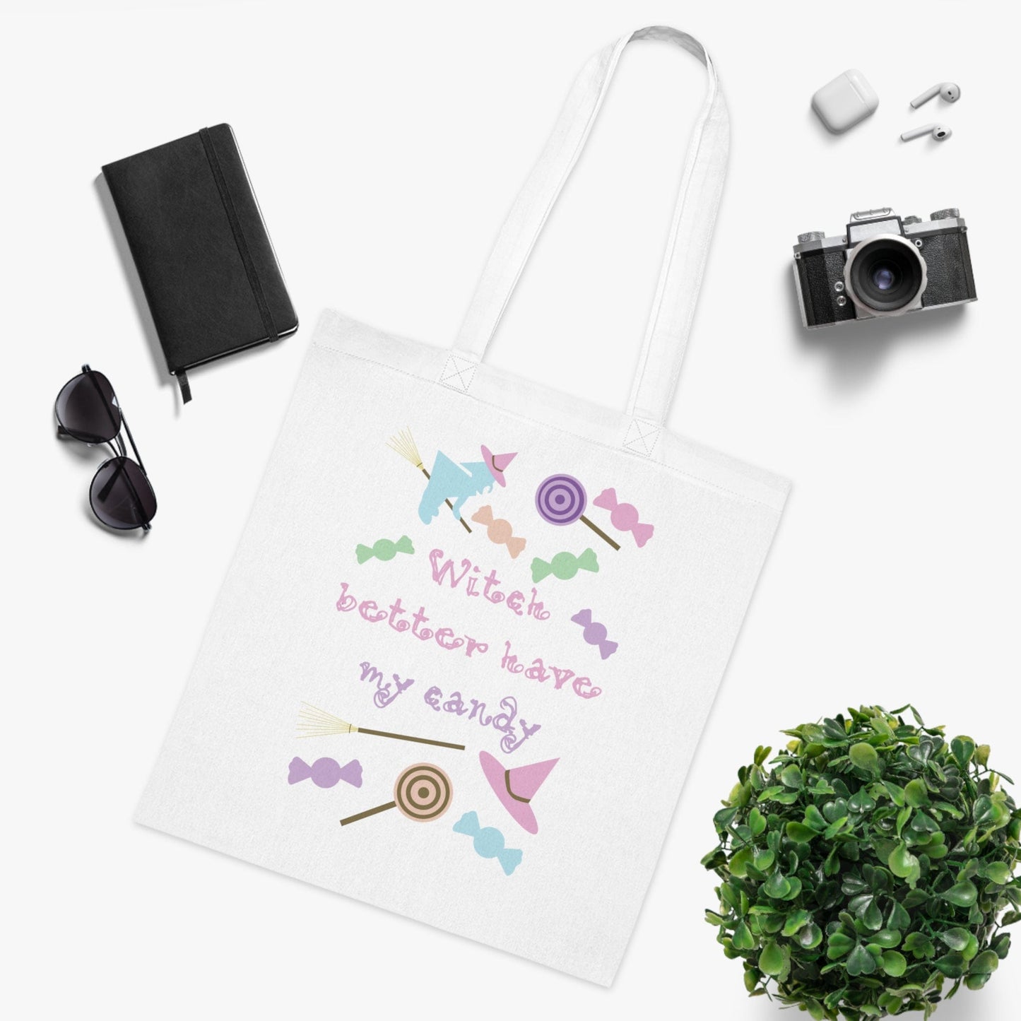 Printify Bags Personalised Pastel Witch Candy Tote Bag