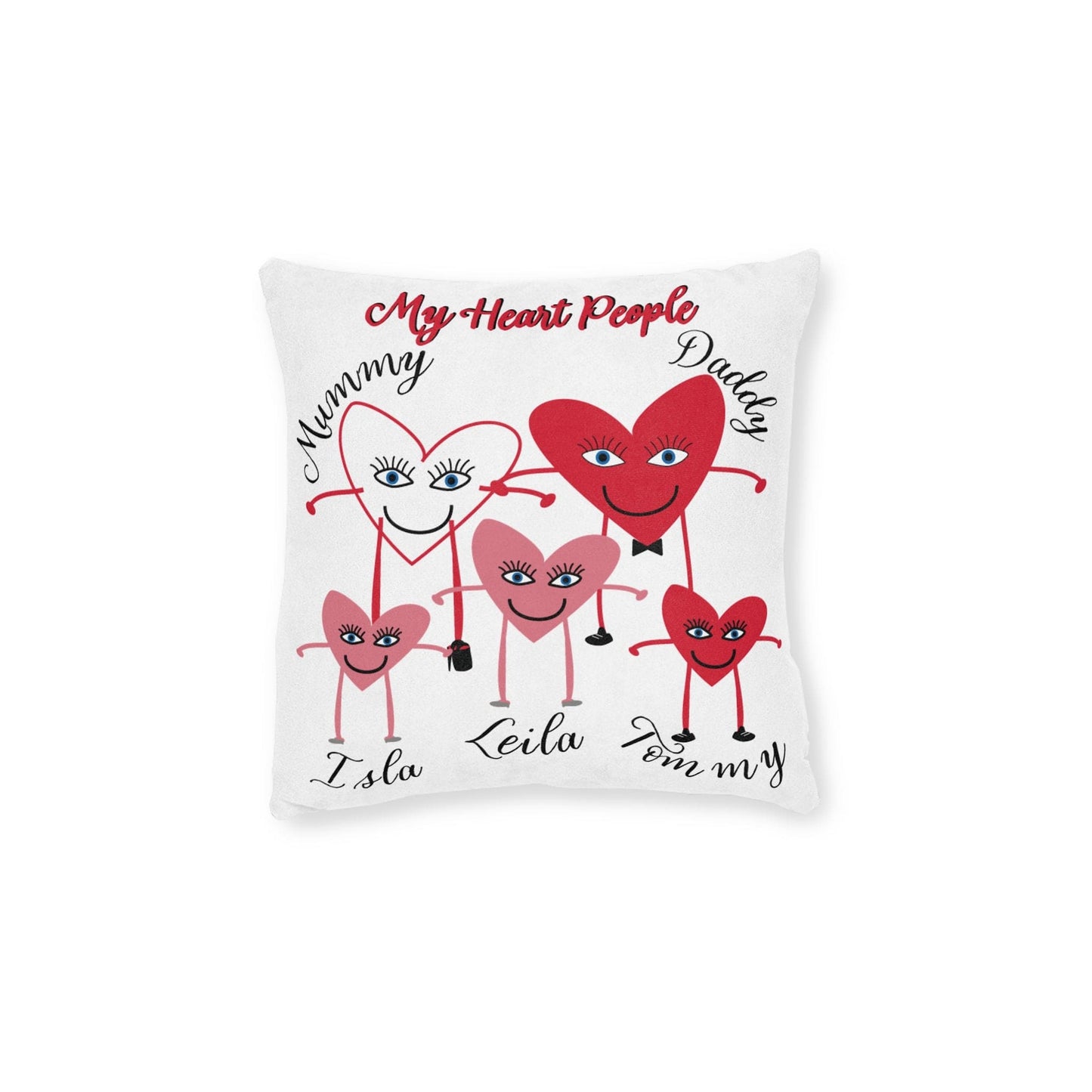 Printify Home Decor 12" × 12" Personalised Cushion - My Heart 5 People