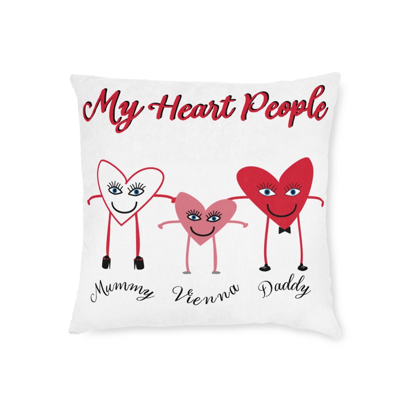 Printify Home Decor 18" × 18" Personalised Cushion - My Heart 3 People