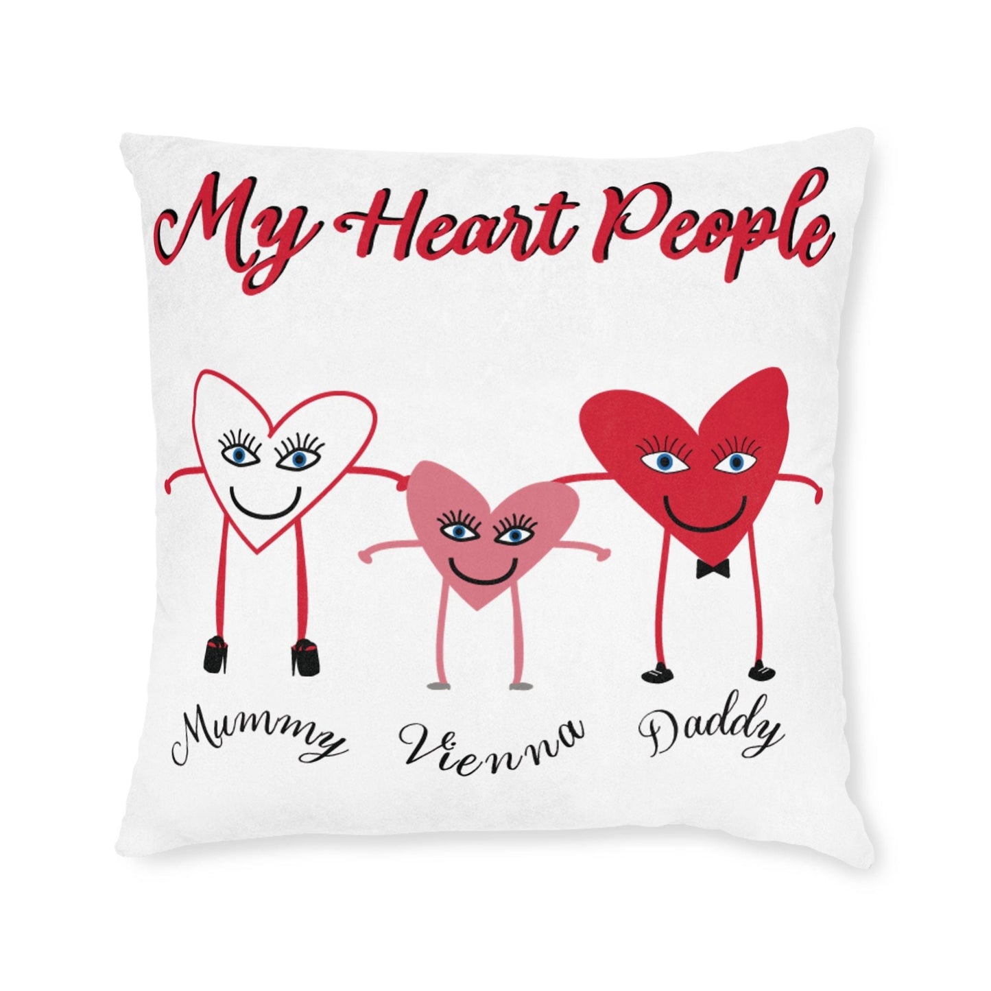 Printify Home Decor 22" × 22" Personalised Cushion - My Heart 3 People
