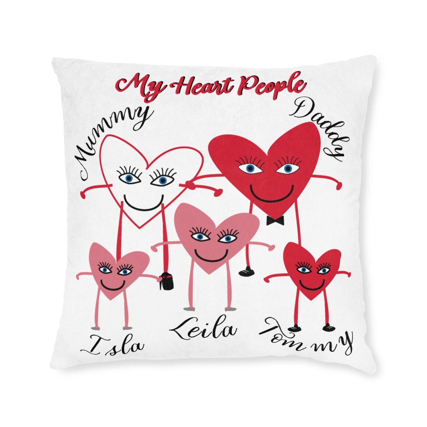 Printify Home Decor 22" × 22" Personalised Cushion - My Heart 5 People