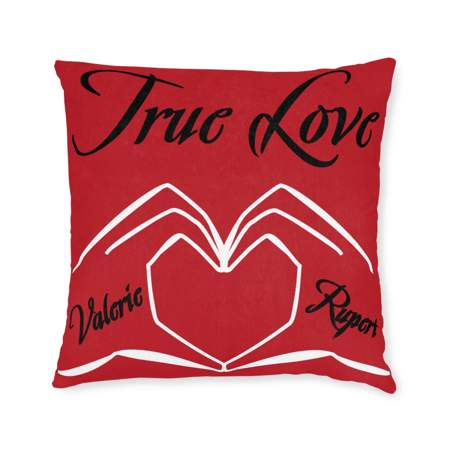 Printify Home Decor 22" × 22" Personalised Red Cushion - True Love Heart Hands