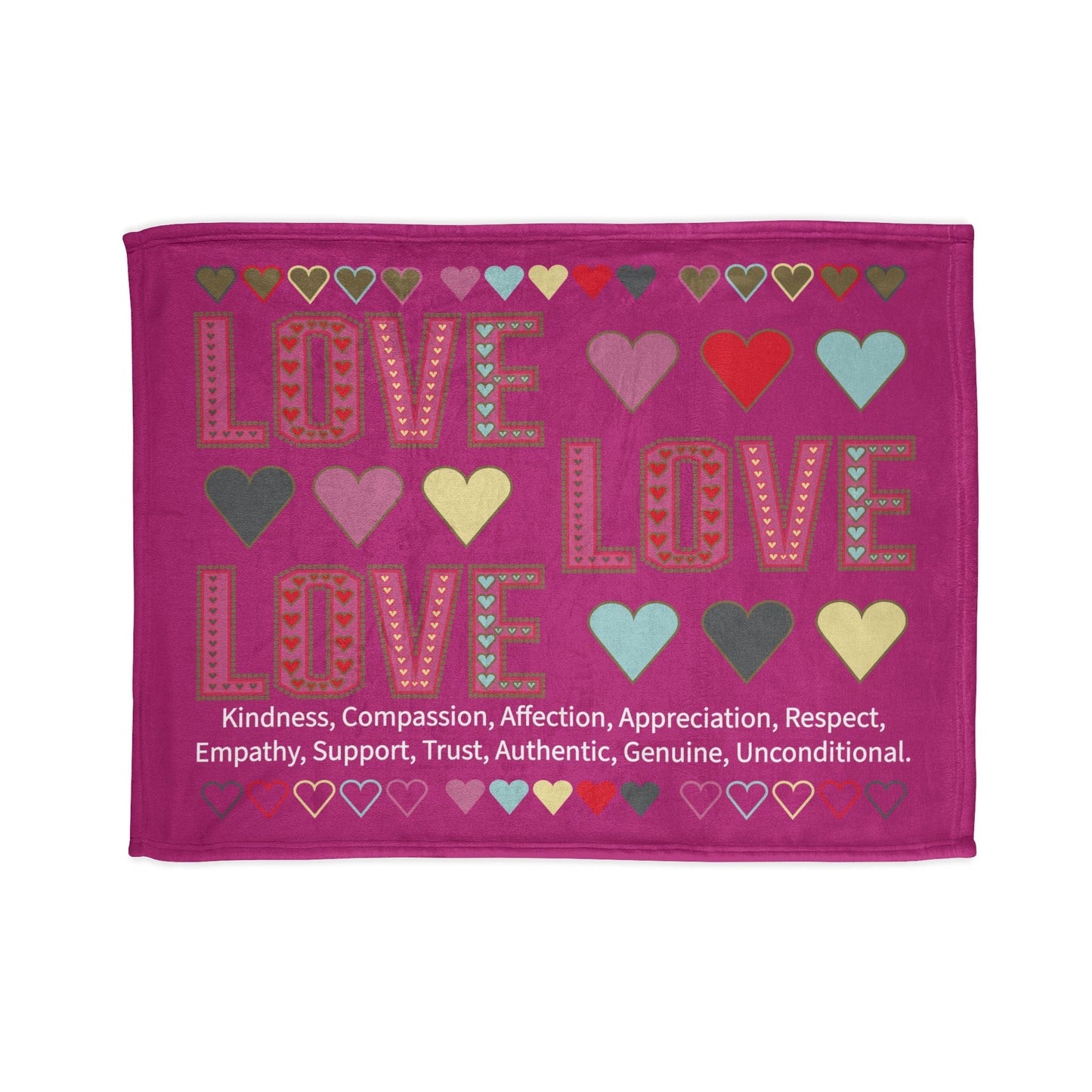 Printify Home Decor 30'' × 40'' Lots of Love With Hearts Blanket Pink
