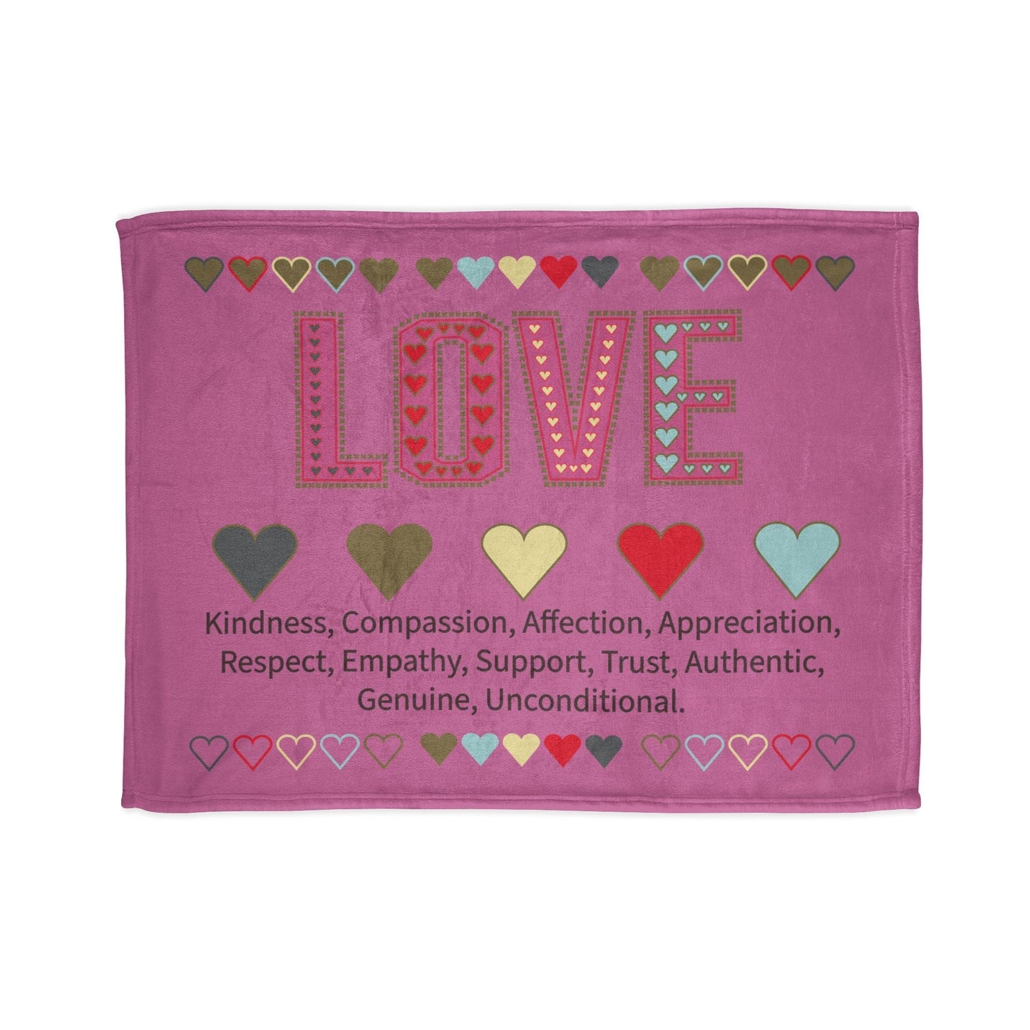Printify Home Decor 30'' × 40'' Love With Heart Blanket Pink