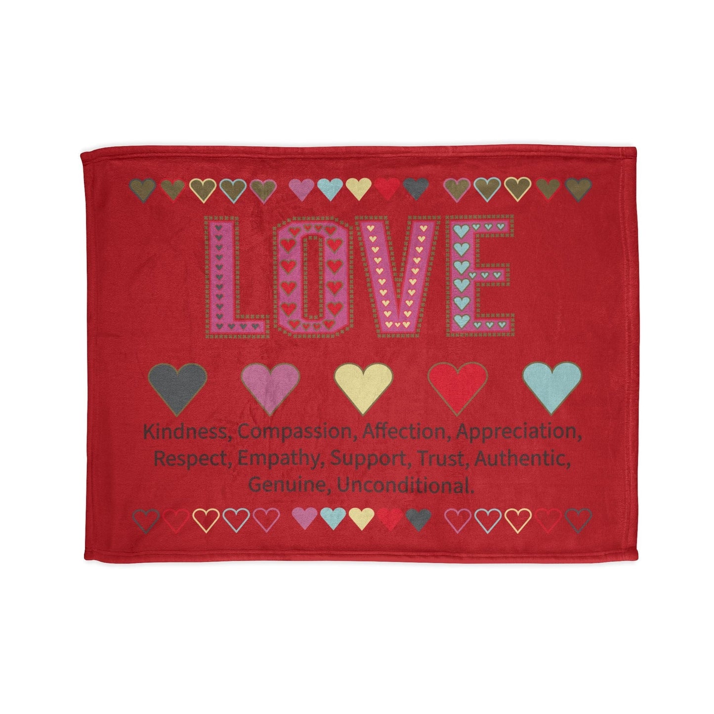 Printify Home Decor 30'' × 40'' Love With Heart Blanket Red