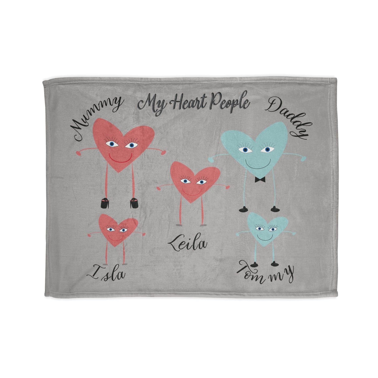 Printify Home Decor 30'' × 40'' My Heart People Blanket Grey