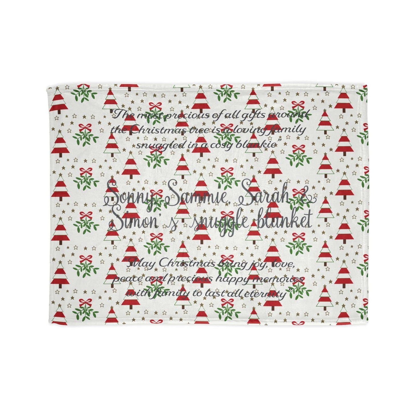 Printify Home Decor 30'' × 40'' Personalised Christmas Blanket- Tree’s & Star’s Festive