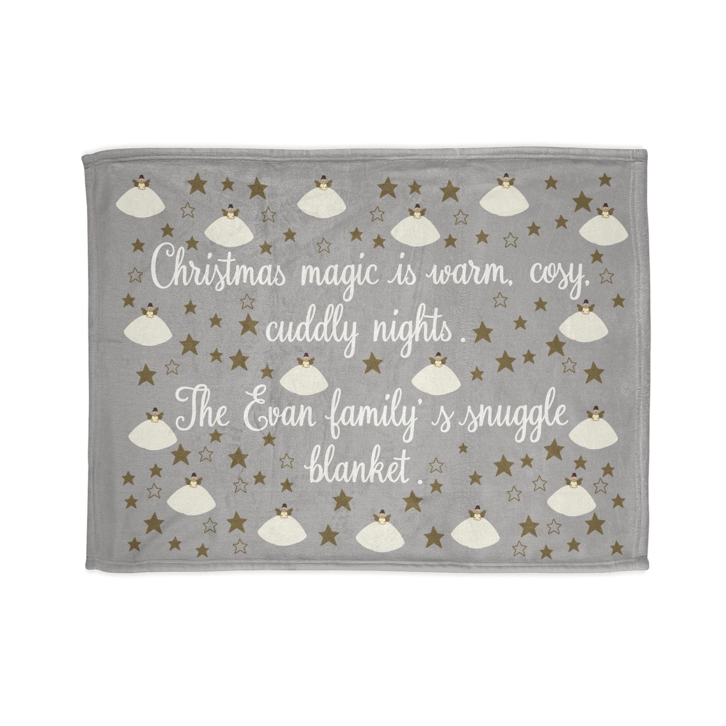 Printify Home Decor 30'' × 40'' Personalised Christmas Fairy Family Blanket