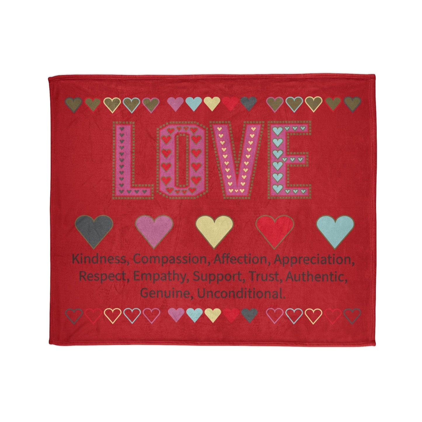Printify Home Decor 50" × 60" Love With Heart Blanket Red