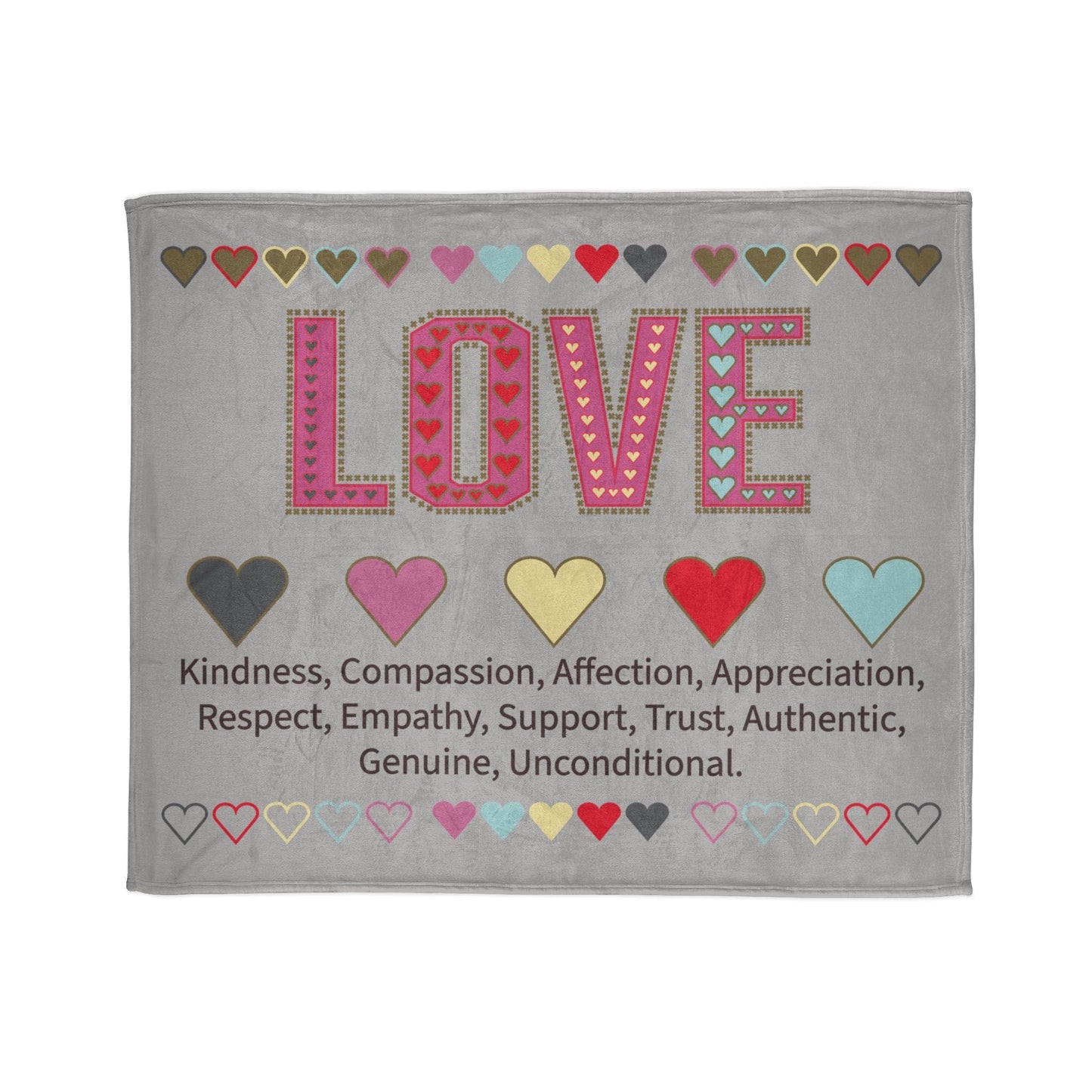 Printify Home Decor 50" × 60" Love With Hearts Blanket Grey