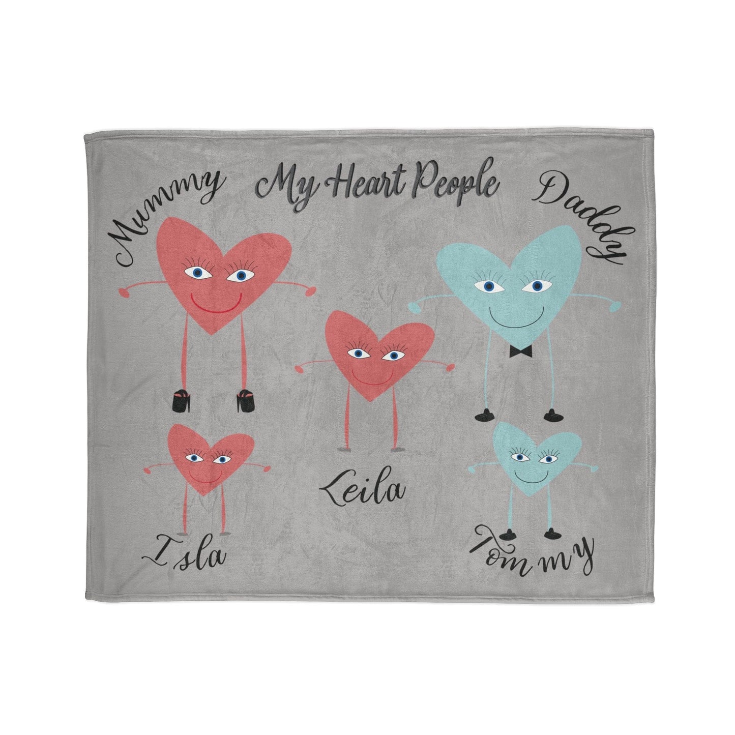 Printify Home Decor 50" × 60" My Heart People Blanket Grey