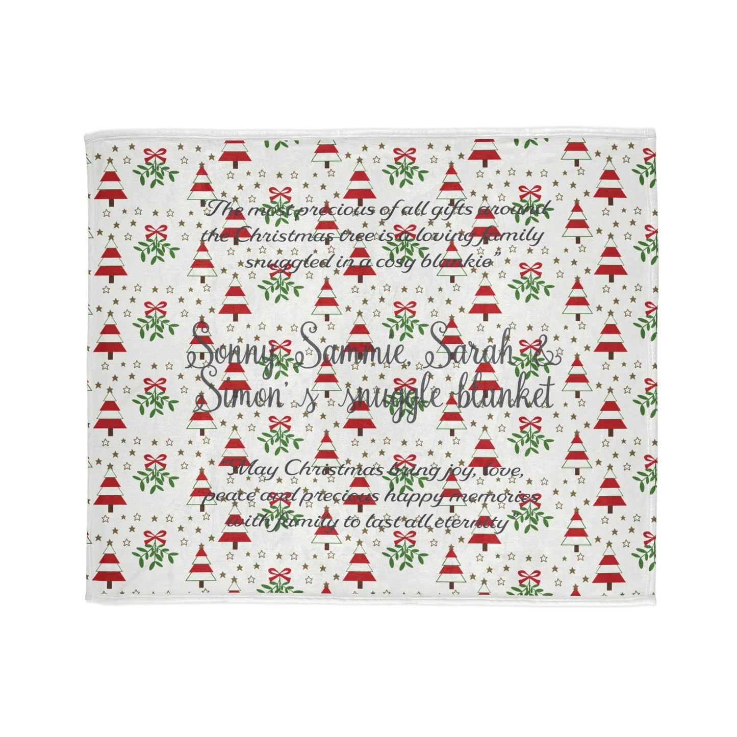 Printify Home Decor 50" × 60" Personalised Christmas Blanket- Tree’s & Star’s Festive