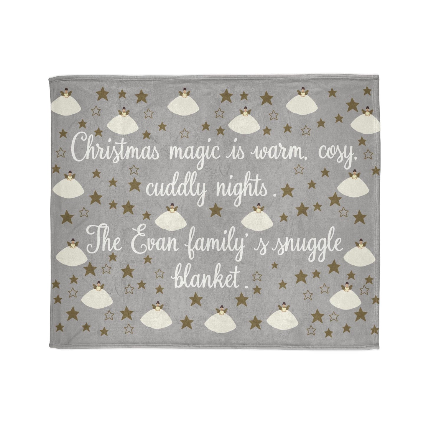Printify Home Decor 50" × 60" Personalised Christmas Fairy Family Blanket