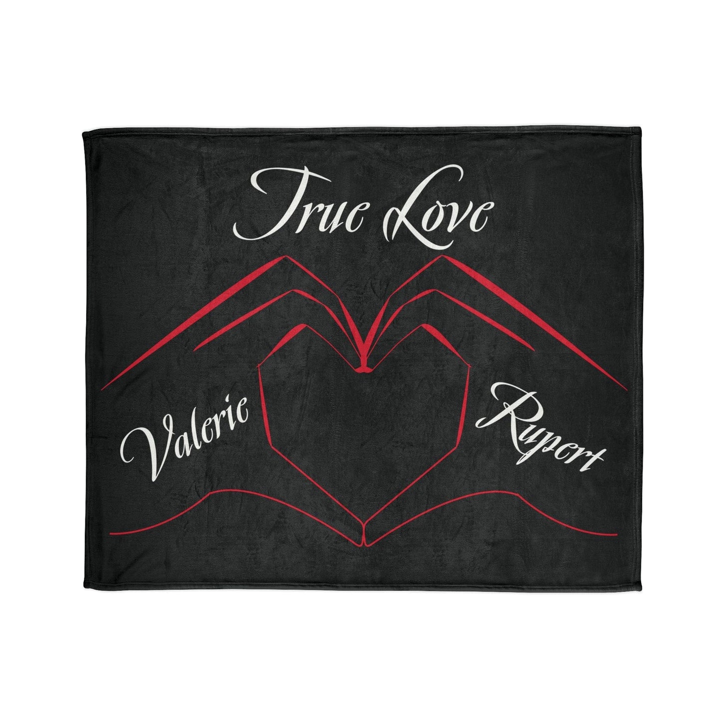 Printify Home Decor 50" × 60" Personalised True Love Blanket Black