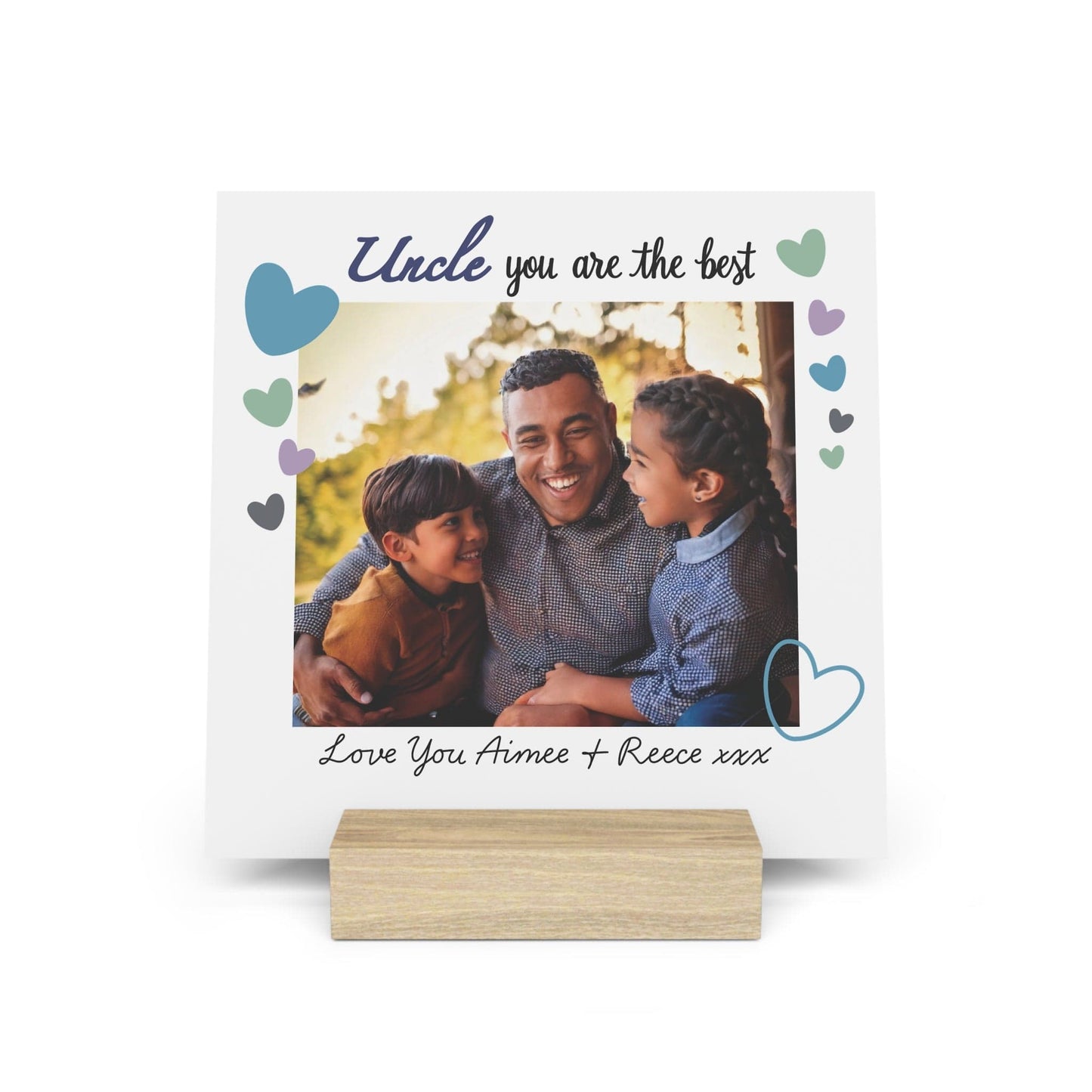 Printify Home Decor 6" x 6" (Square) / Oak Best Uncle Photo Board With Stand