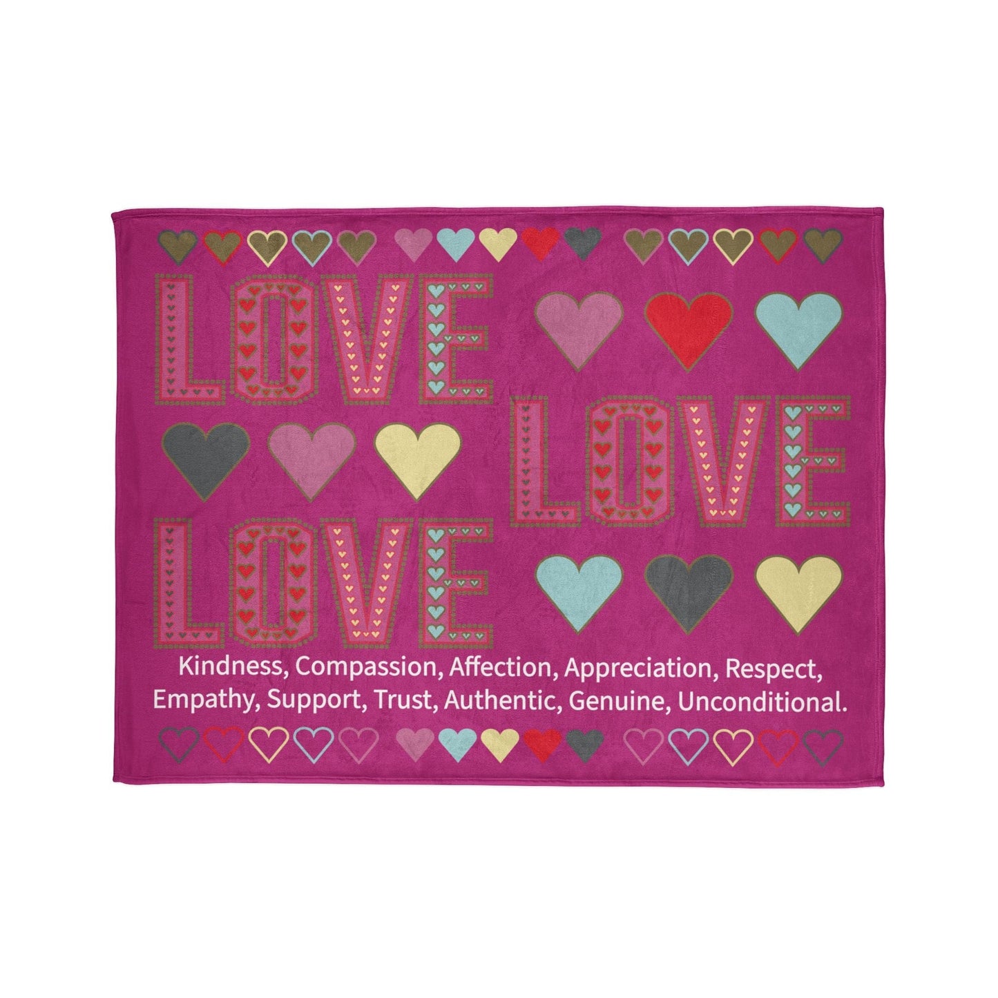 Printify Home Decor 60" × 80" Lots of Love With Hearts Blanket Pink