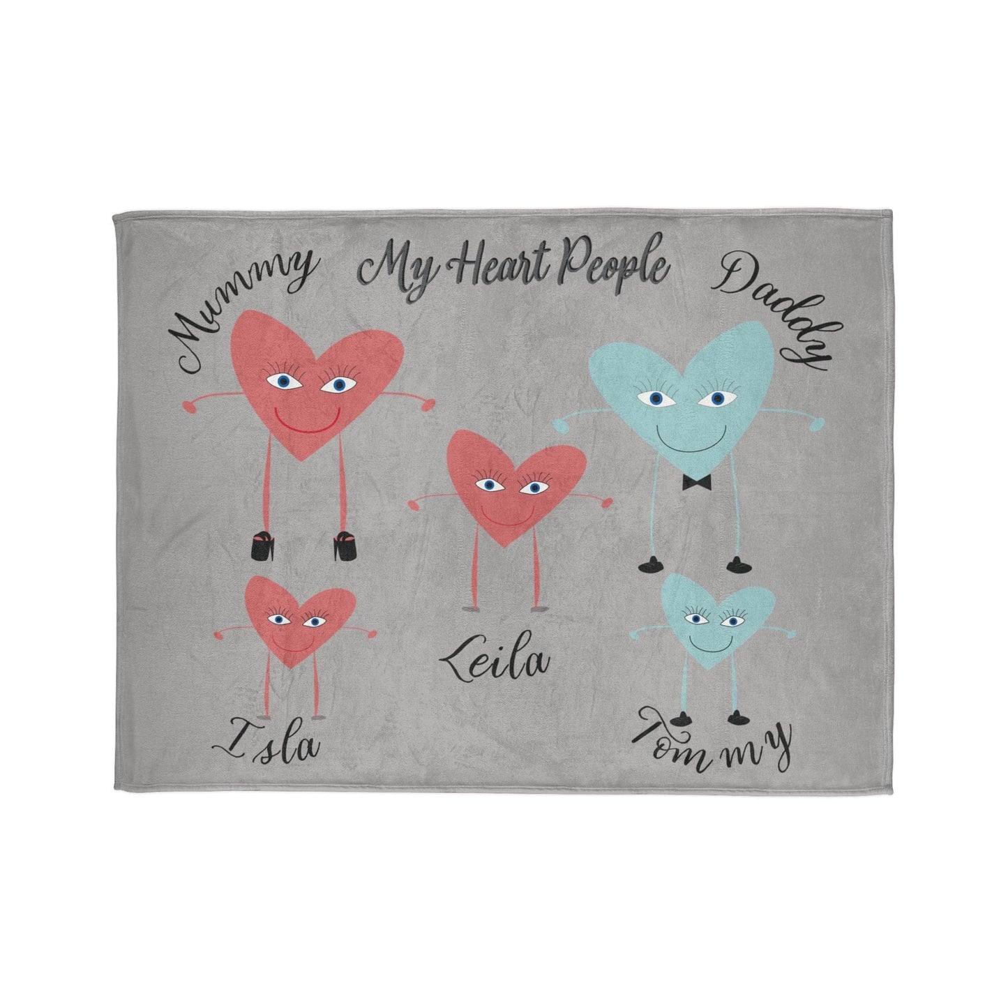 Printify Home Decor 60" × 80" My Heart People Blanket Grey