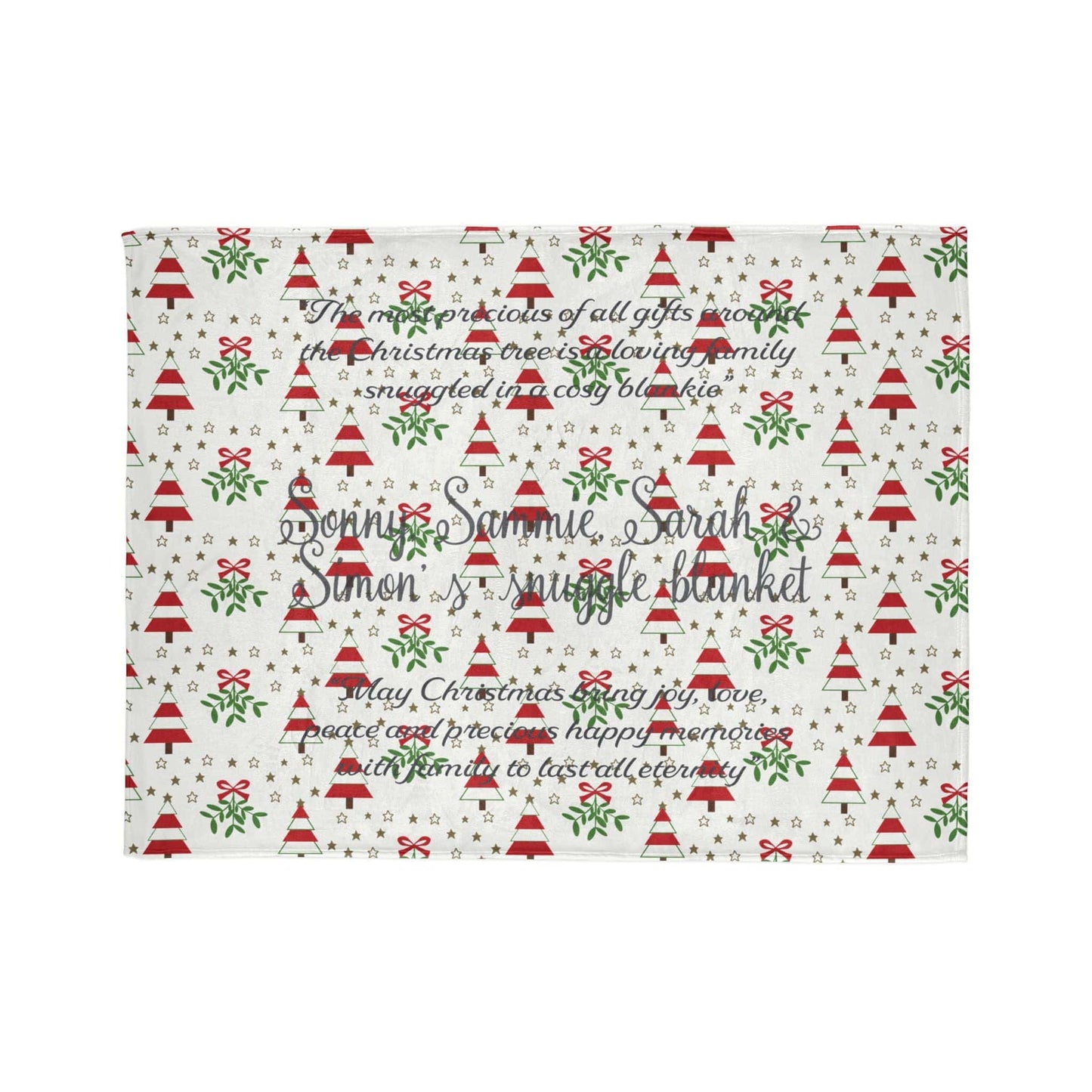 Printify Home Decor 60" × 80" Personalised Christmas Blanket- Tree’s & Star’s Festive