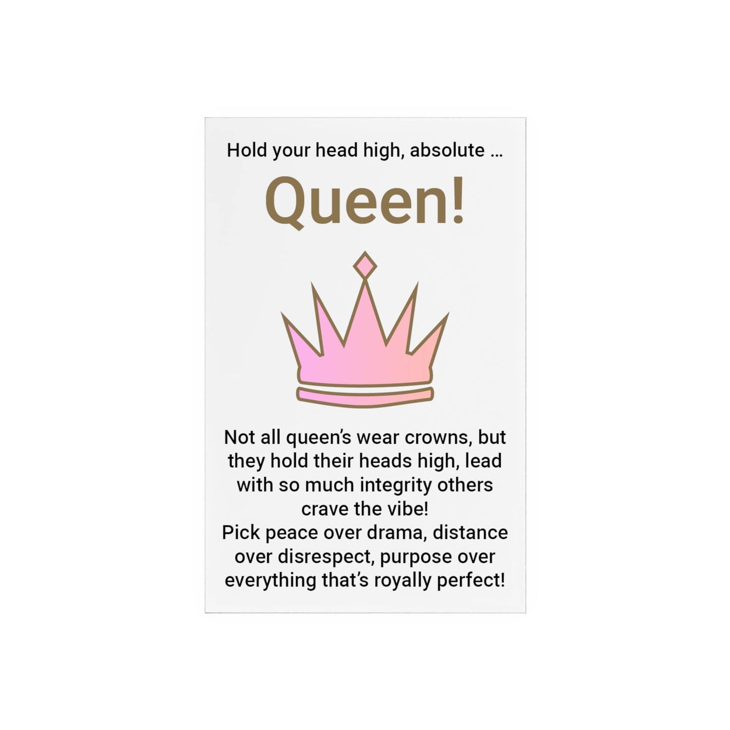 Printify Home Decor Absolute Queen Acrylic Sign with Wooden Stand