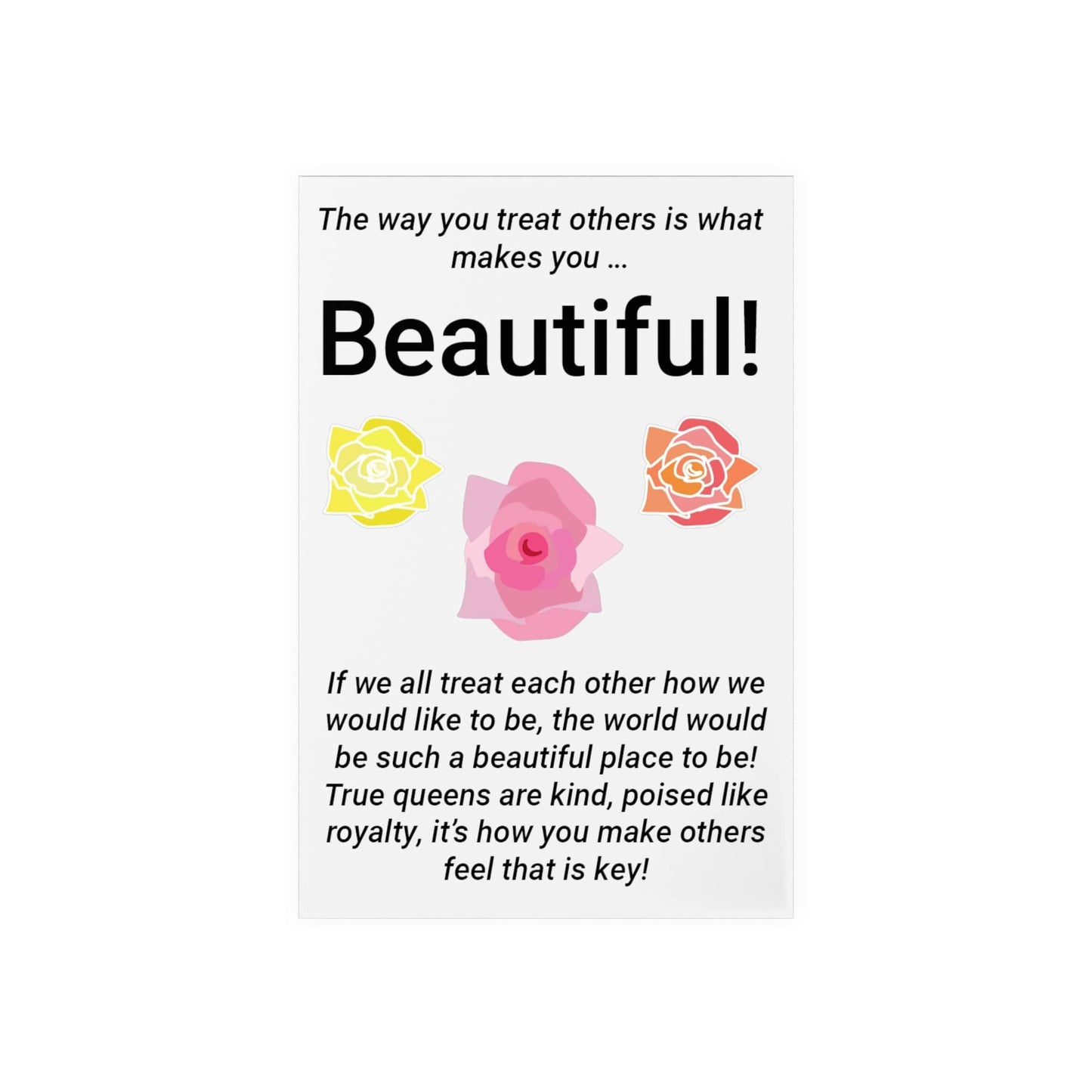 Printify Home Decor Beautiful You Acrylic Sign with Wooden Stand