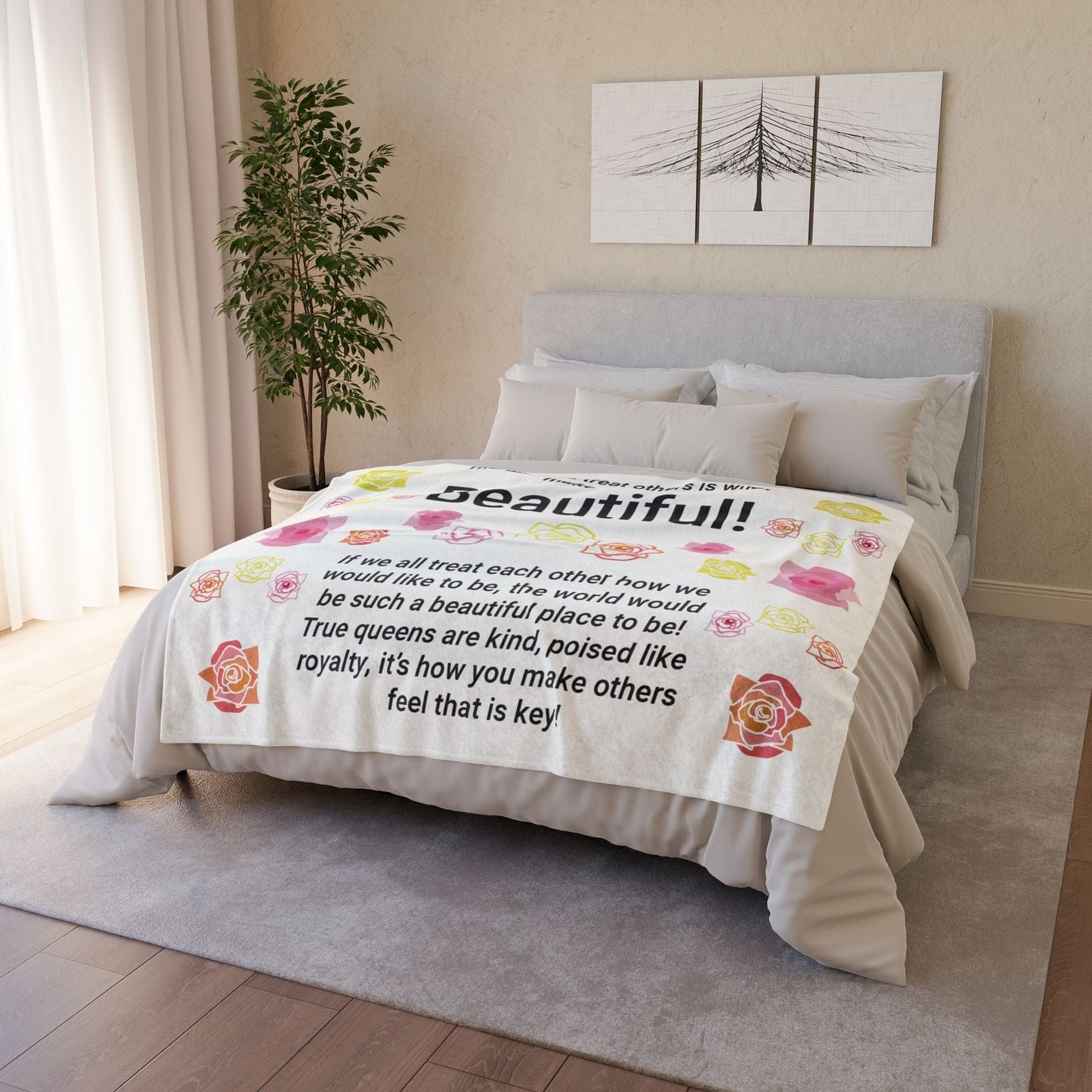 Printify Home Decor Beautiful You Soft Polyester Blanket