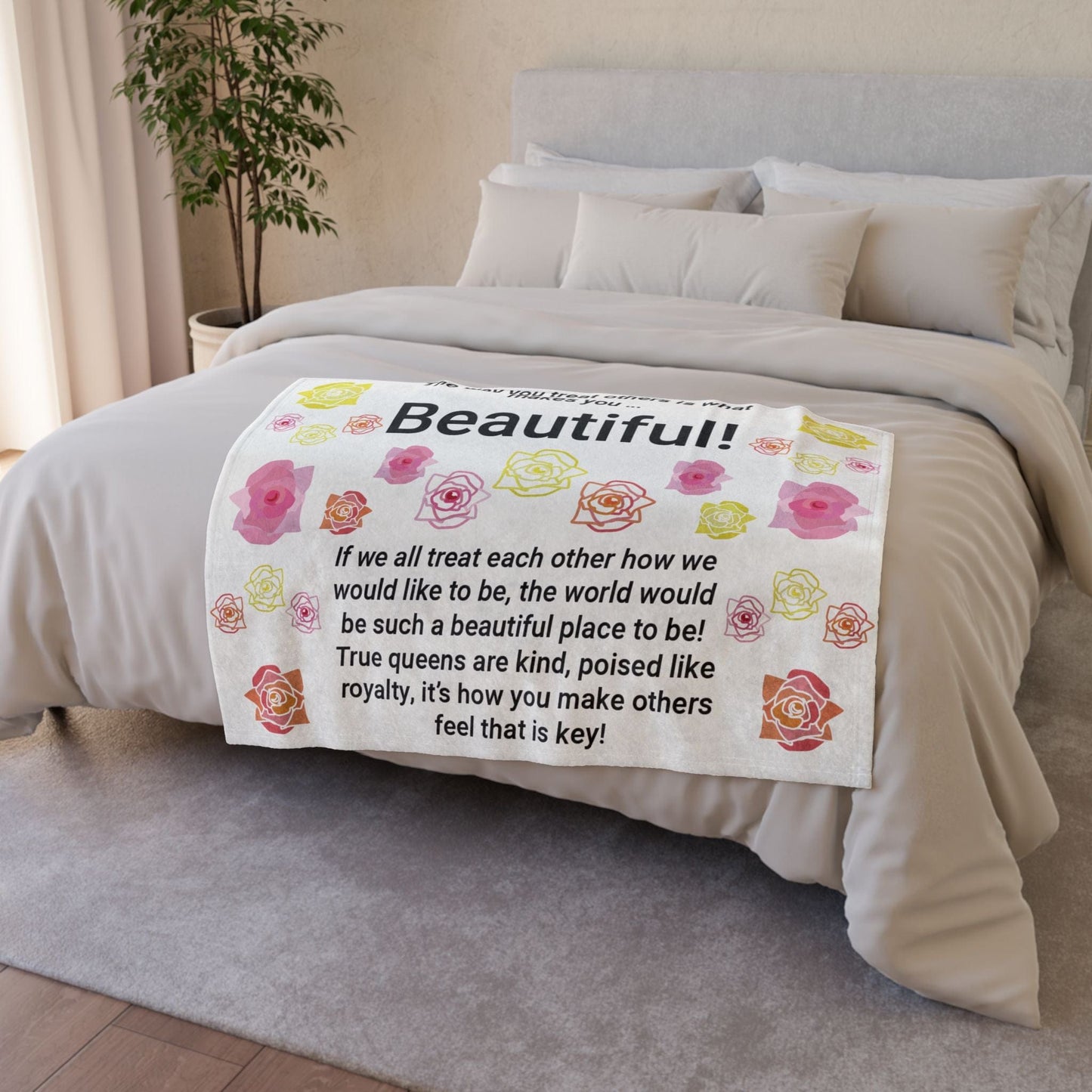 Printify Home Decor Beautiful You Soft Polyester Blanket