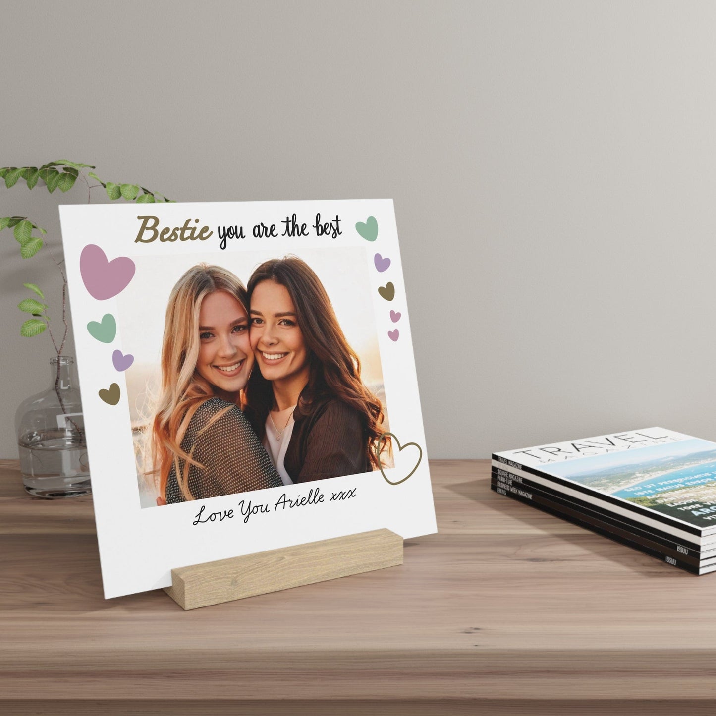 Printify Home Decor Best Bestie Photo Board With Stand