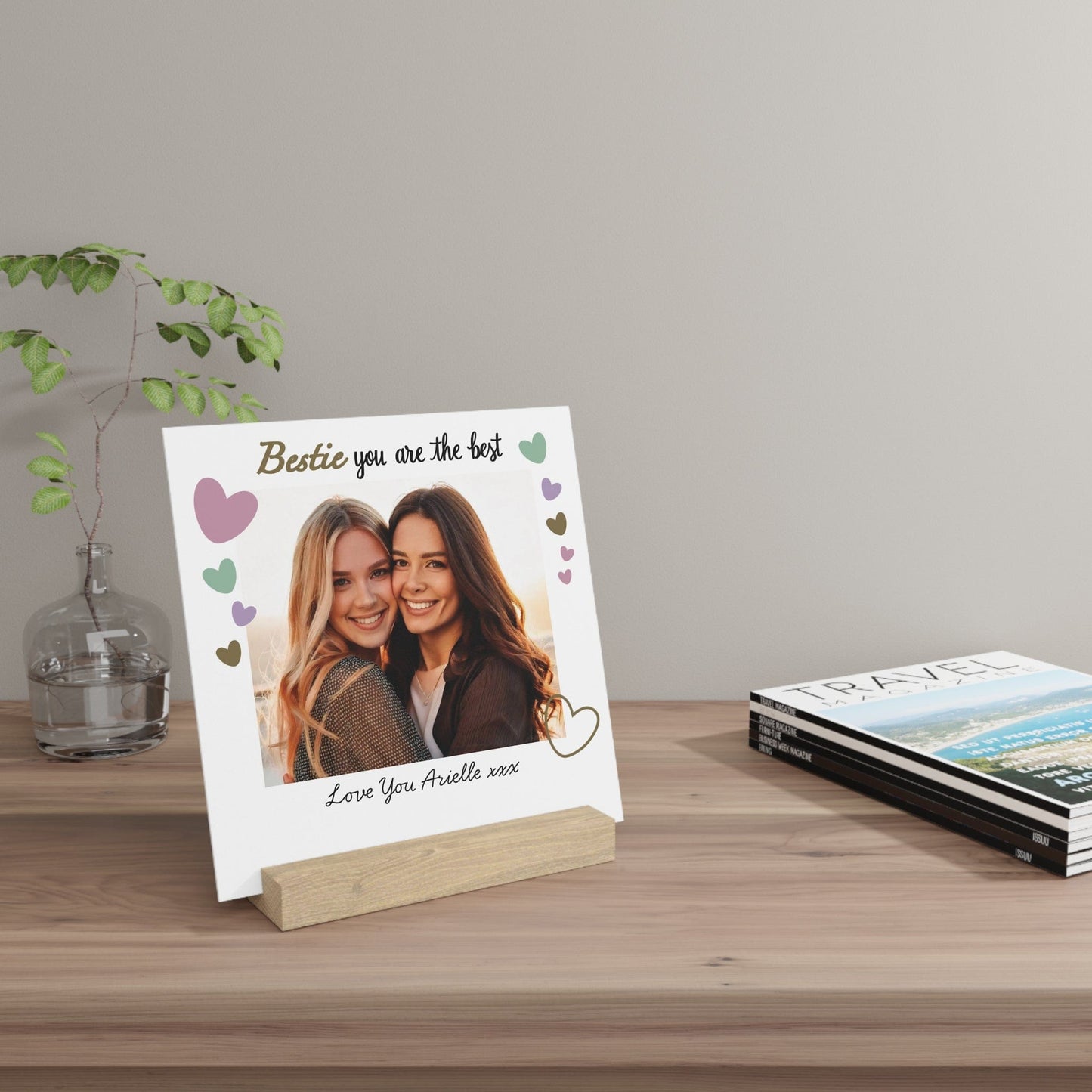 Printify Home Decor Best Bestie Photo Board With Stand
