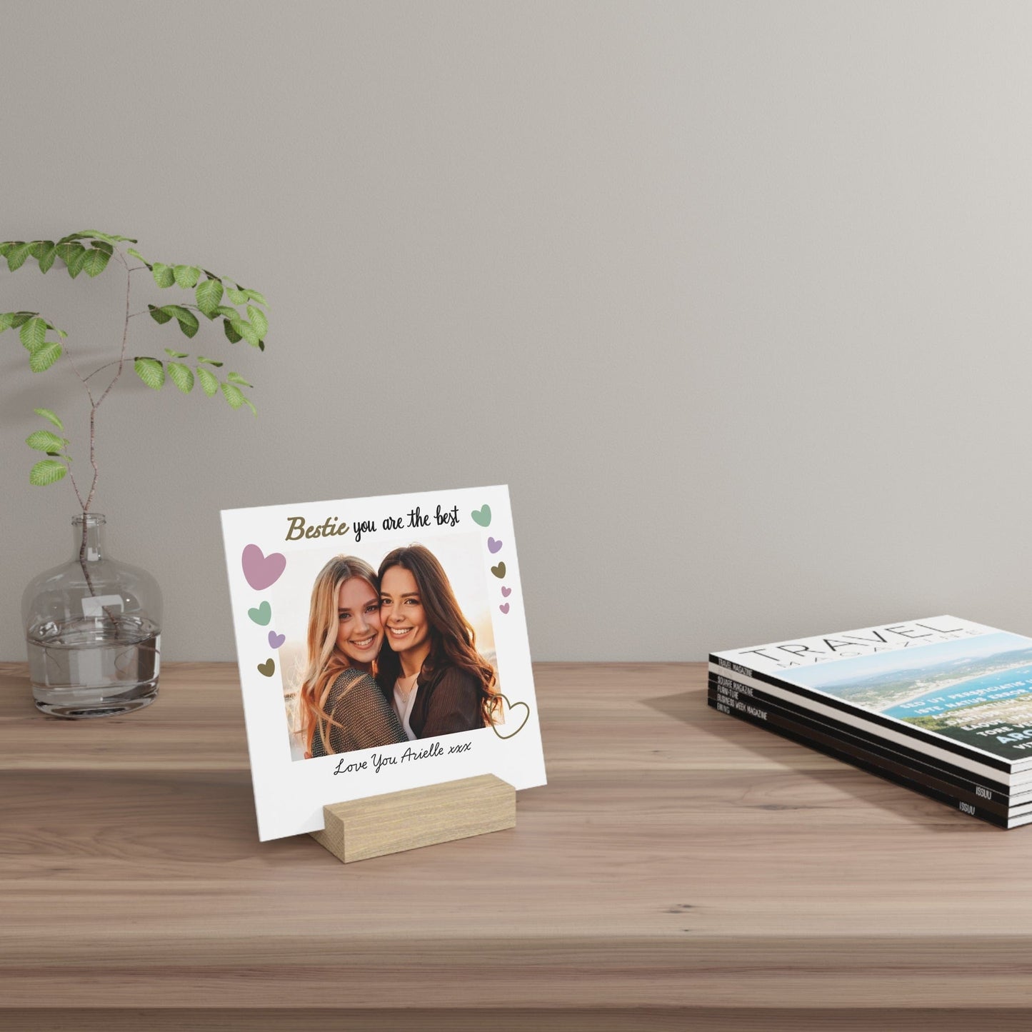 Printify Home Decor Best Bestie Photo Board With Stand