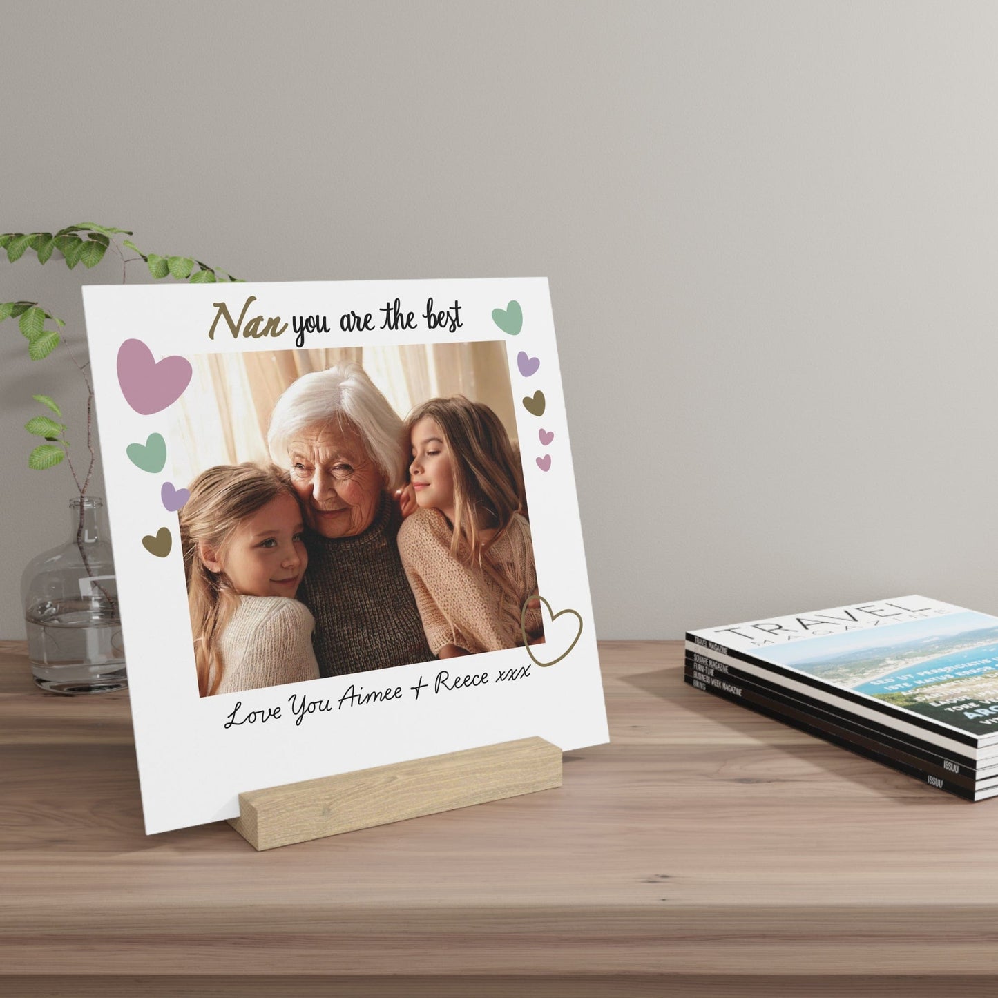 Printify Home Decor Best Nan Photo Board With Stand