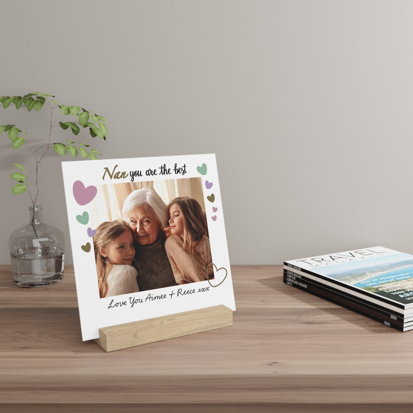 Printify Home Decor Best Nan Photo Board With Stand