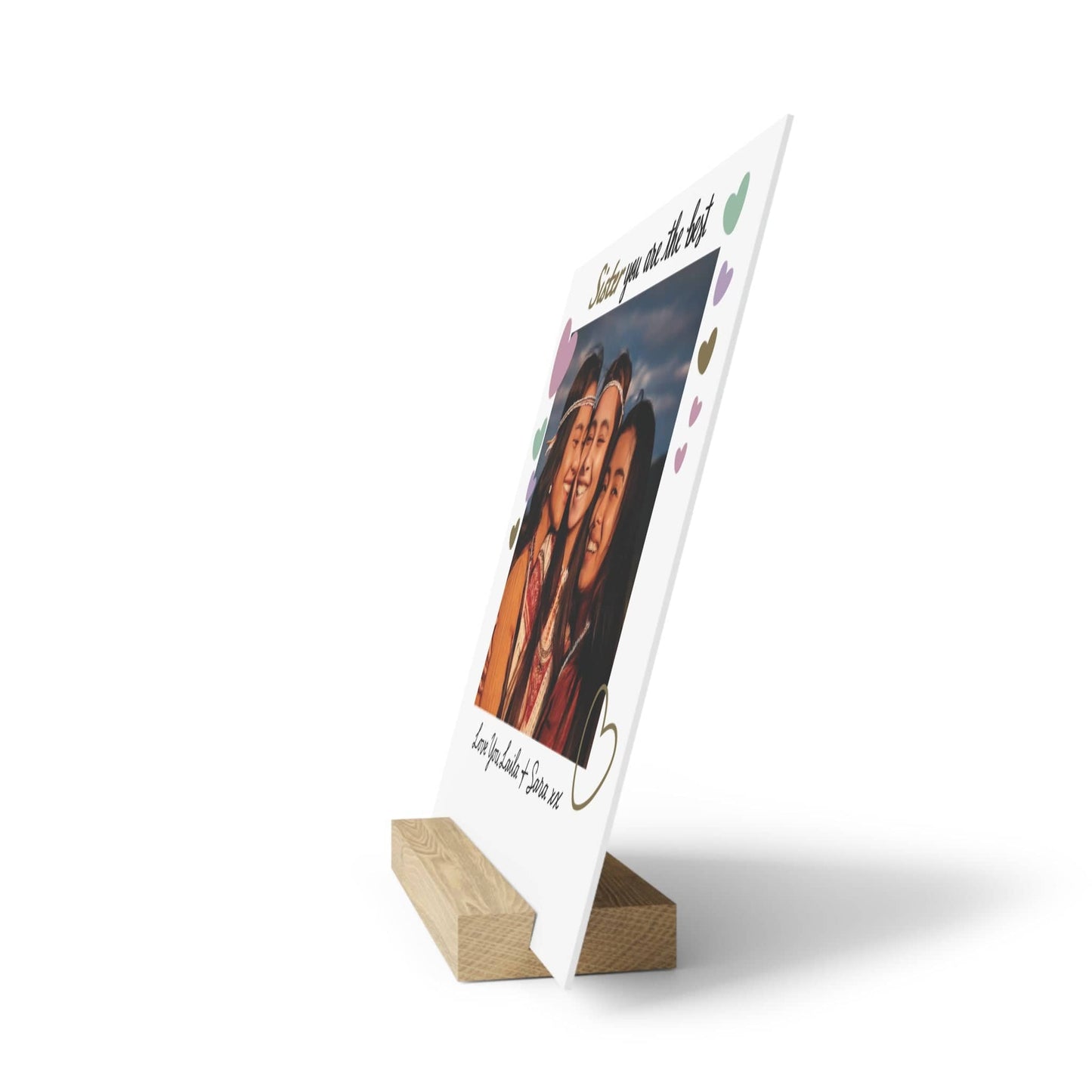 Printify Home Decor Best Sister Photo Board With Stand