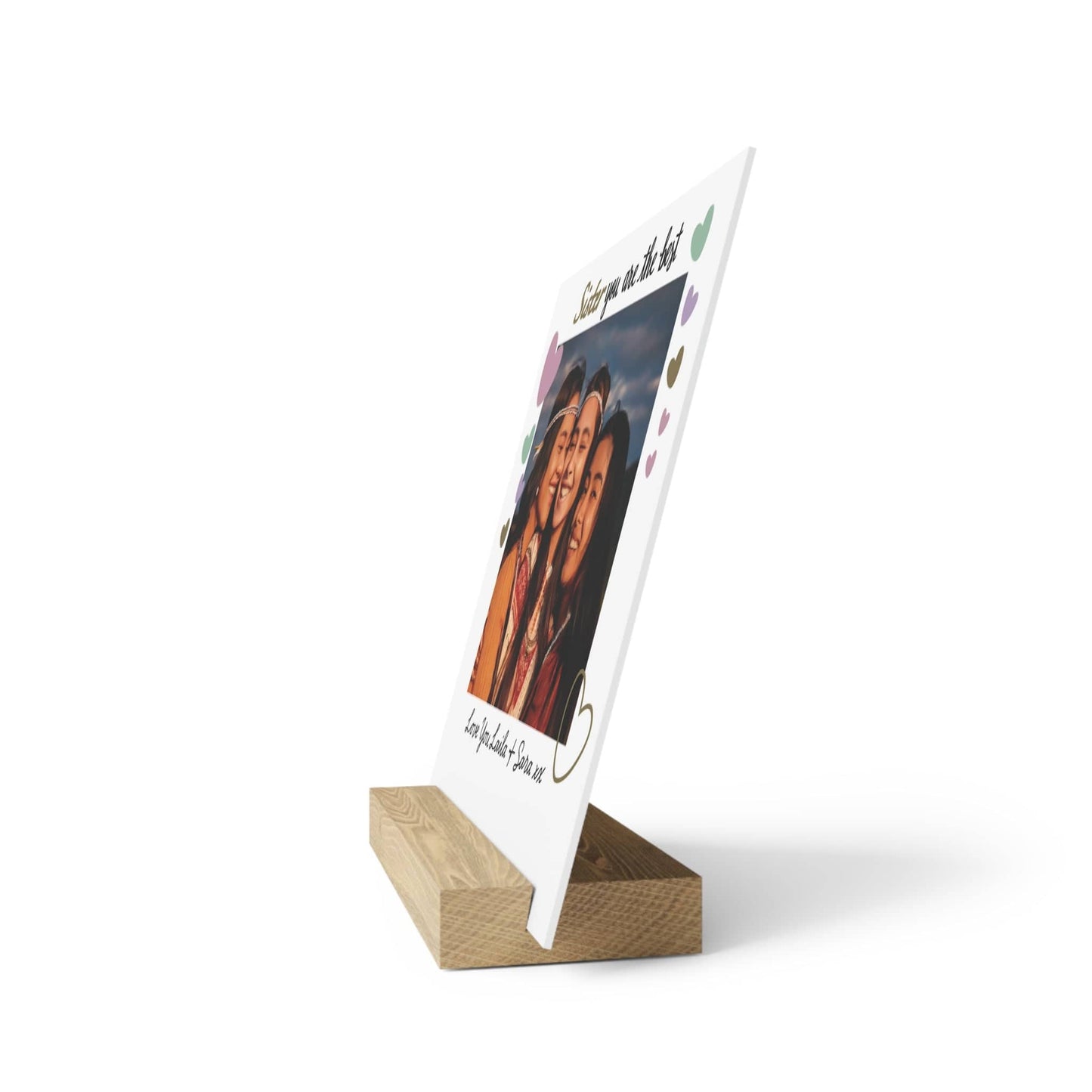 Printify Home Decor Best Sister Photo Board With Stand