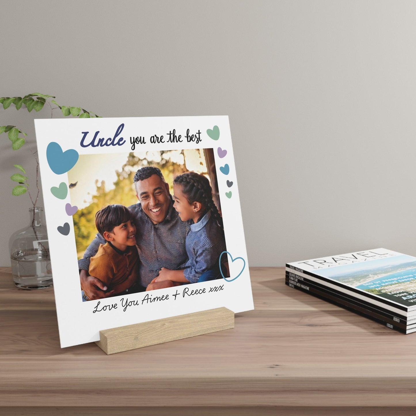 Printify Home Decor Best Uncle Photo Board With Stand