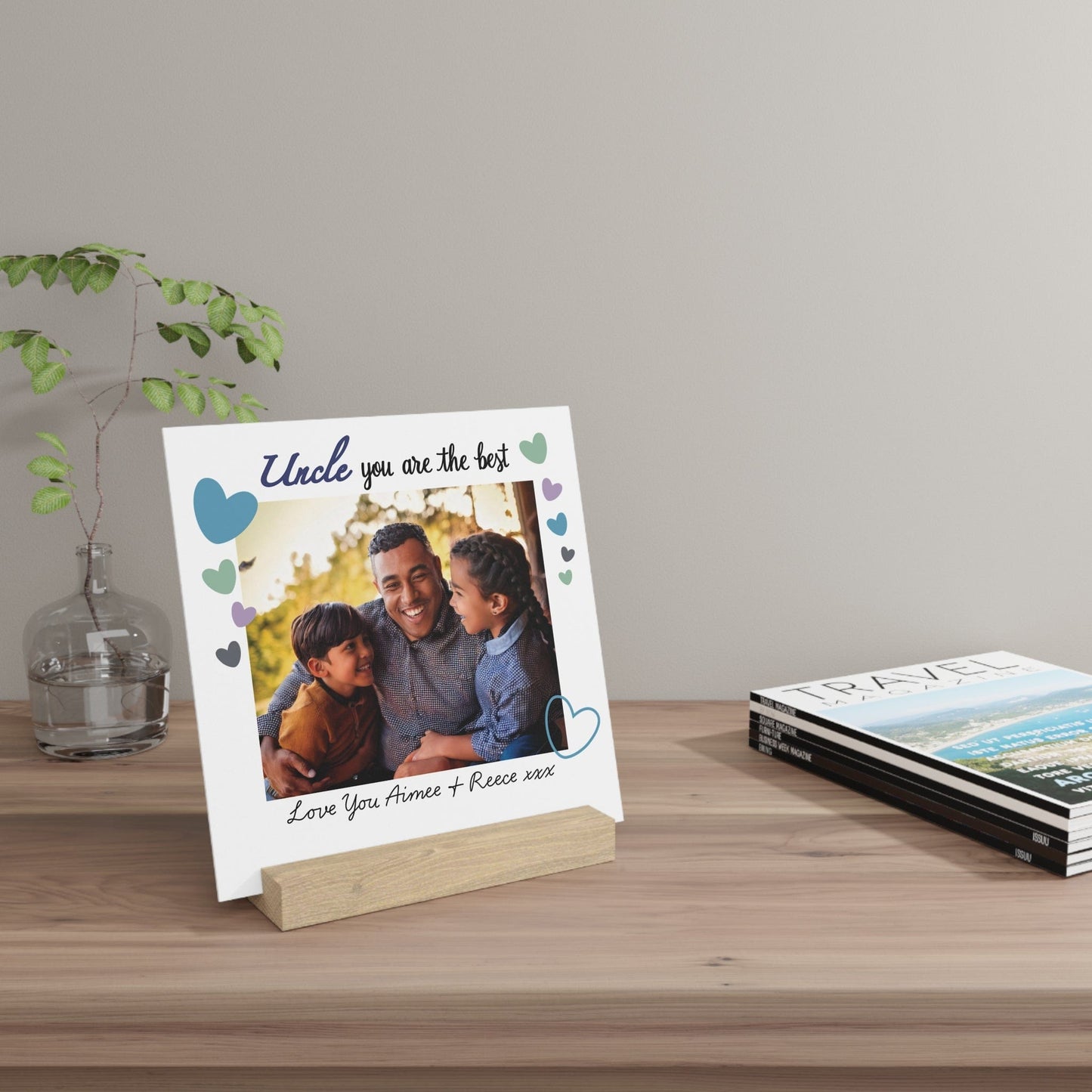 Printify Home Decor Best Uncle Photo Board With Stand
