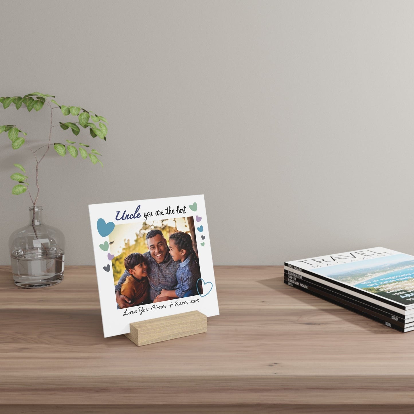 Printify Home Decor Best Uncle Photo Board With Stand
