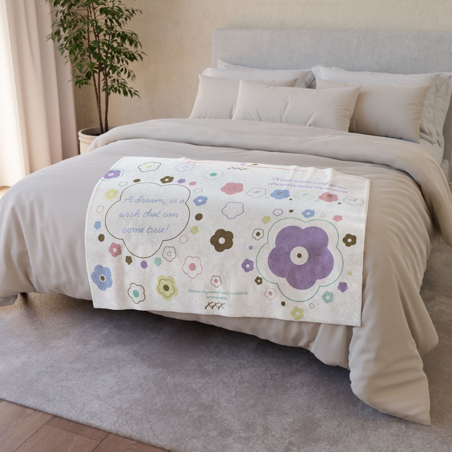 Printify Home Decor Blooming Dreams Blanket