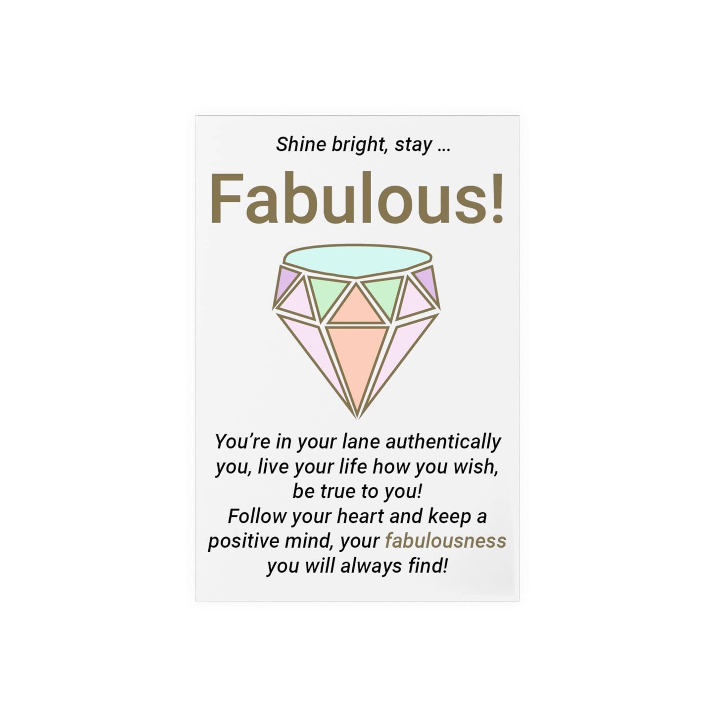Printify Home Decor Fabulous Diamond Acrylic Sign with Wooden Stand