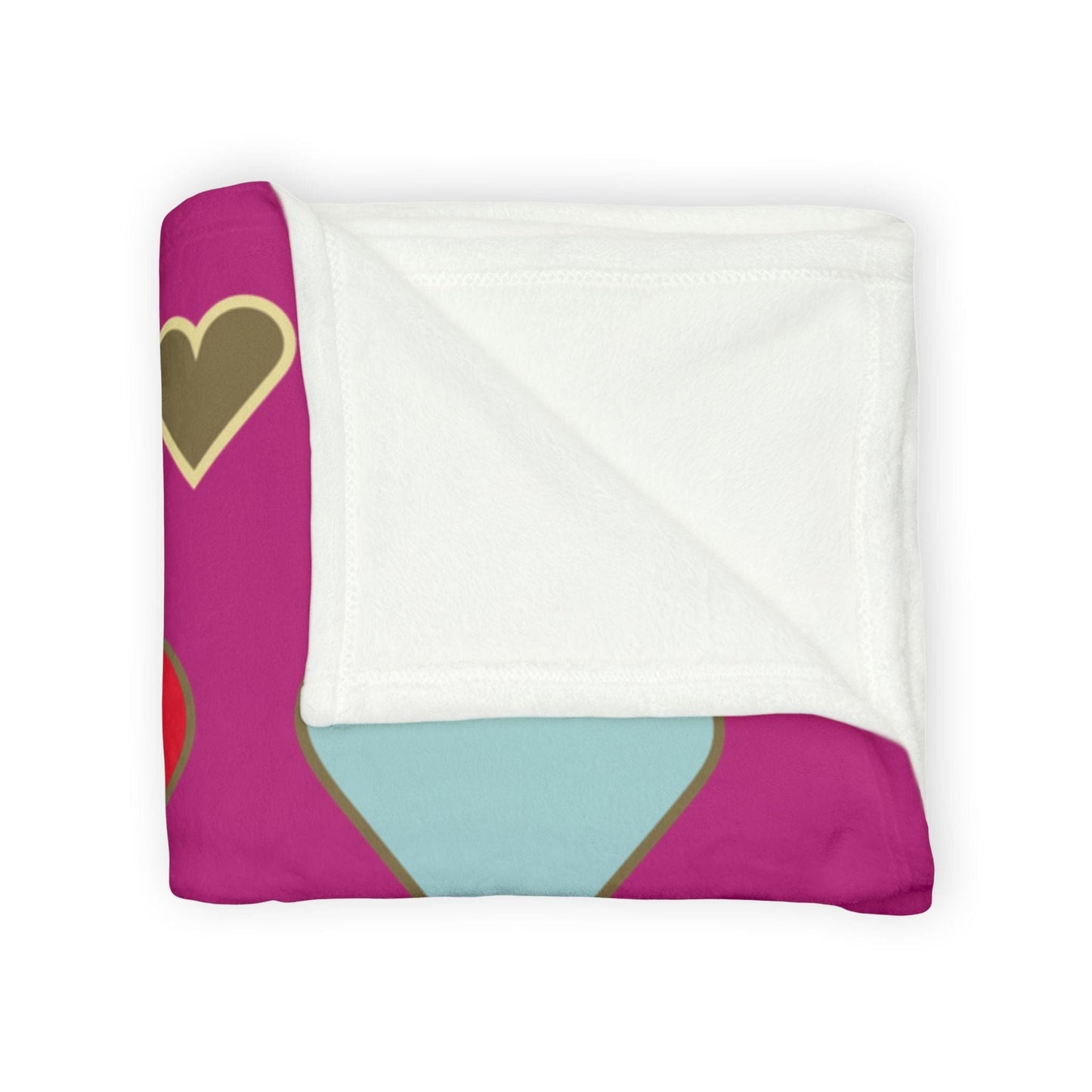 Printify Home Decor Lots of Love With Hearts Blanket Pink