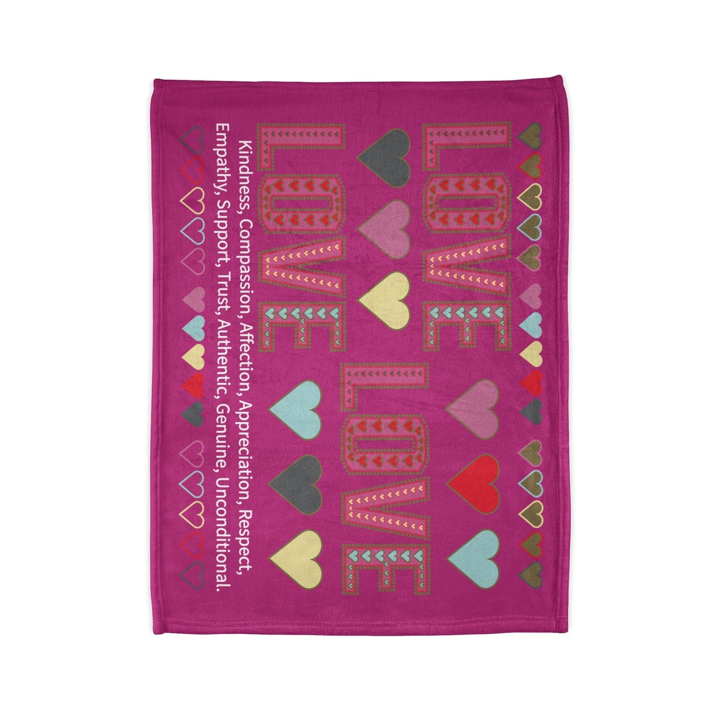 Printify Home Decor Lots of Love With Hearts Blanket Pink