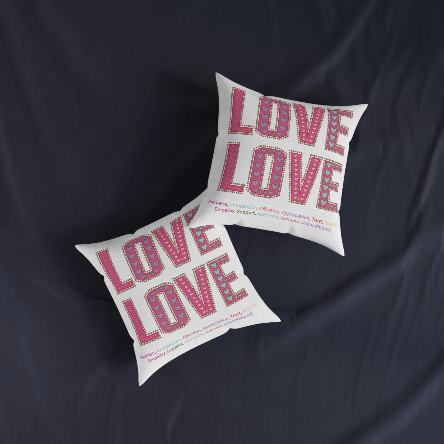 Printify Home Decor Love Love Slogan Cushion White