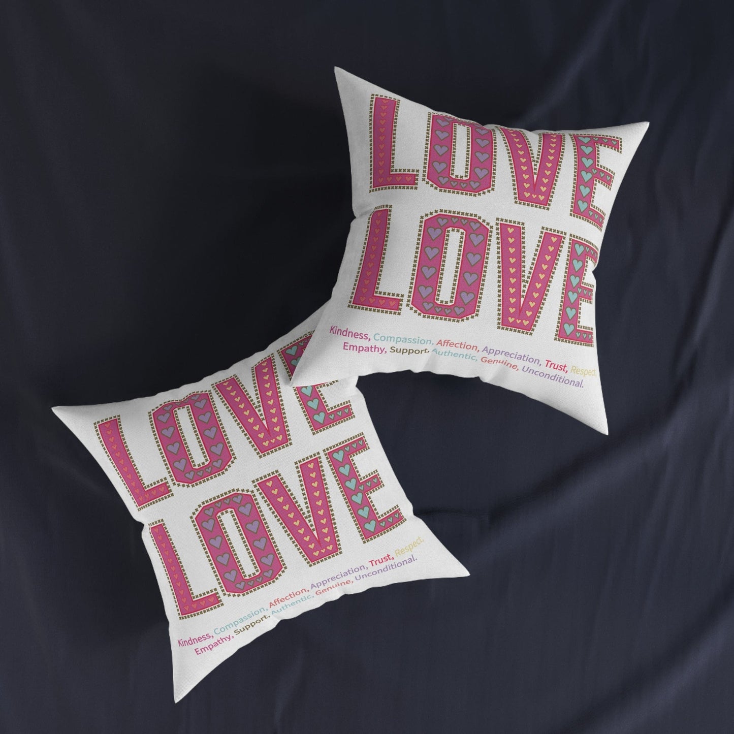 Printify Home Decor Love Love Slogan Cushion White